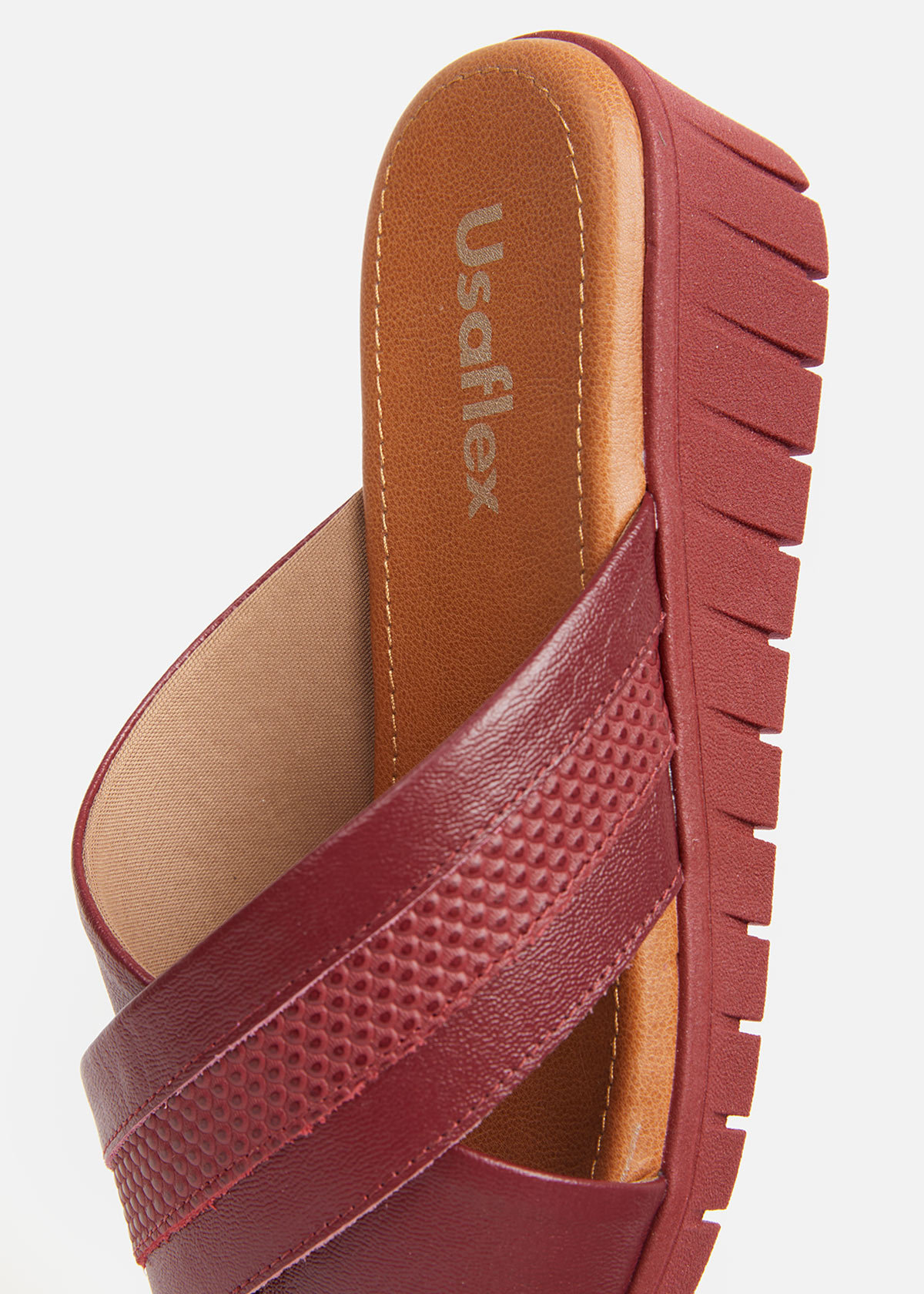 SANDALIAS MUJER USAFLEX CUERO GUINDA SUECO PLATAFORMA USA AE0512GUI - 5
