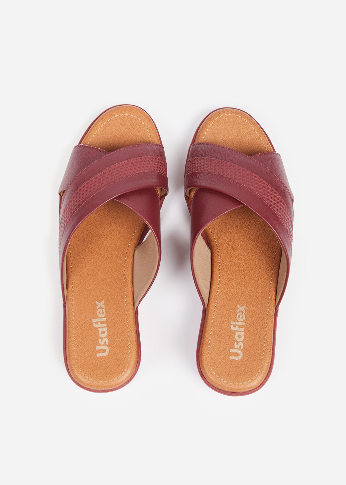 SANDALIAS MUJER USAFLEX CUERO GUINDA SUECO PLATAFORMA USA AE0512GUI - 6