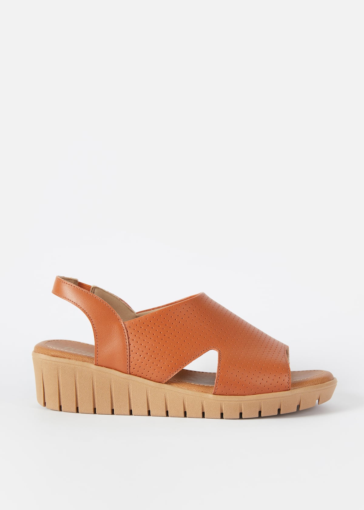SANDALIAS MUJER USAFLEX CUERO CARAMELO VERANO TACÓN PLATAFORMA CON ELÁSTICO USA AE0502CAR - 1