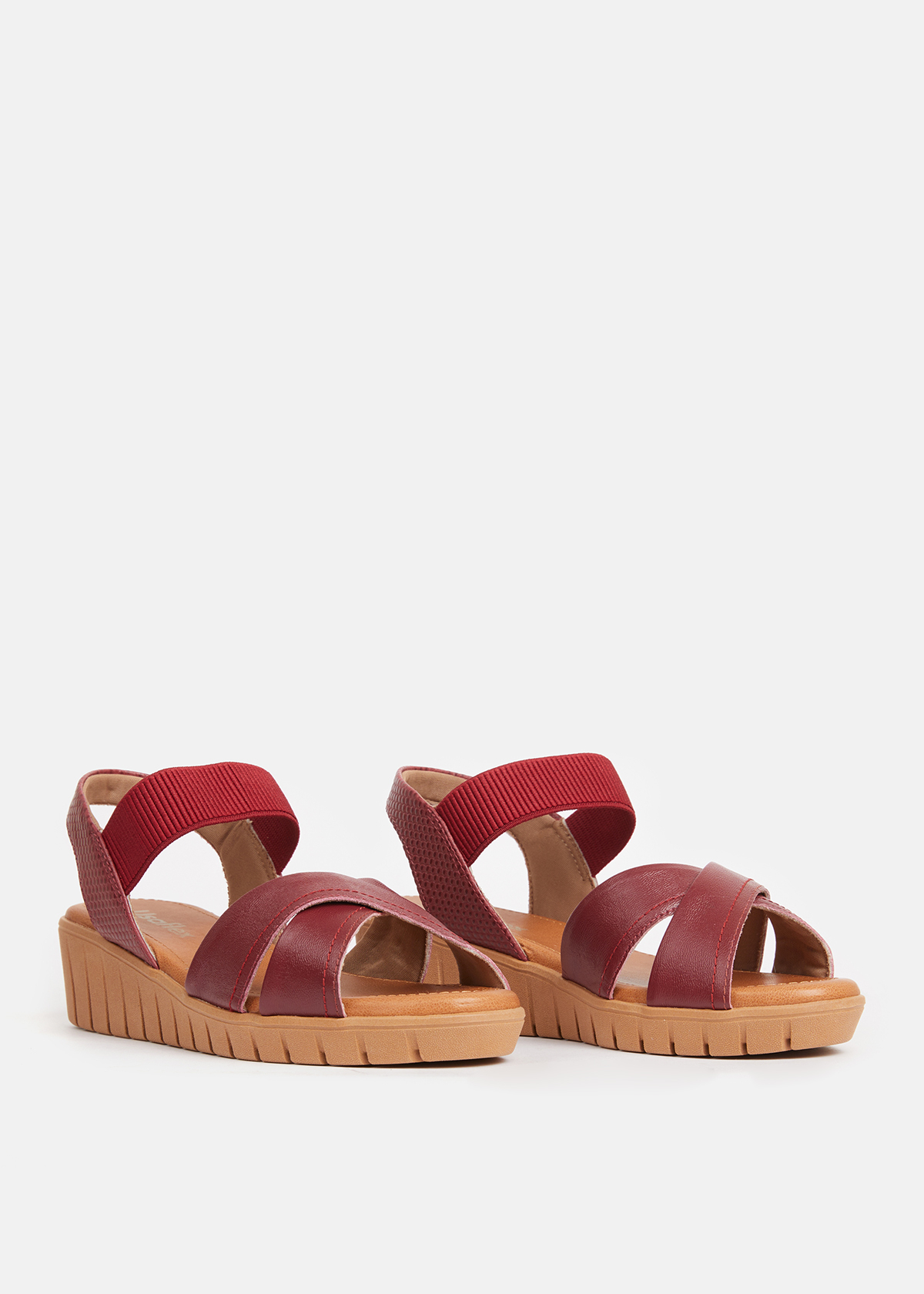 SANDALIAS MUJER USAFLEX CUERO GUINDA PLATAFORMA USA AE0510GUI - 2