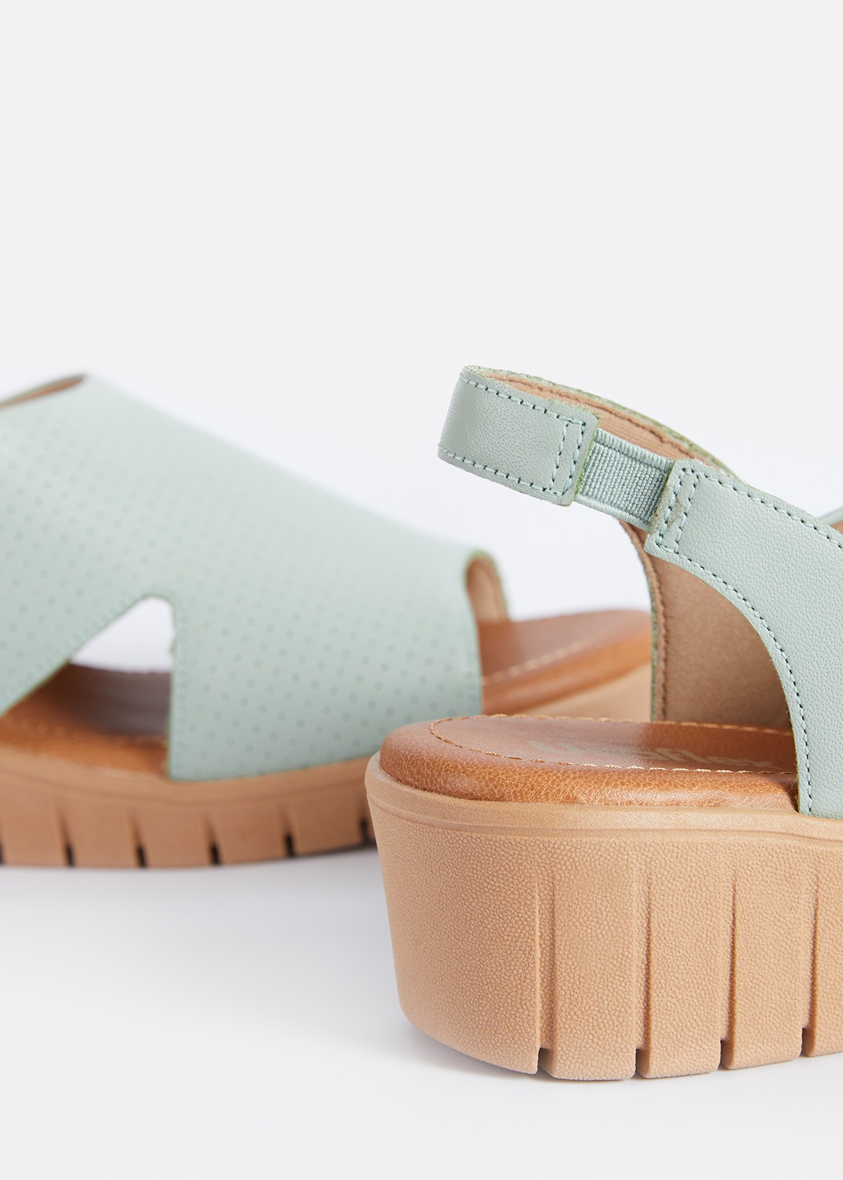 SANDALIAS MUJER USAFLEX CUERO VERDE VERANO TACÓN PLATAFORMA CON ELÁSTICO USA AE0502VER - 4