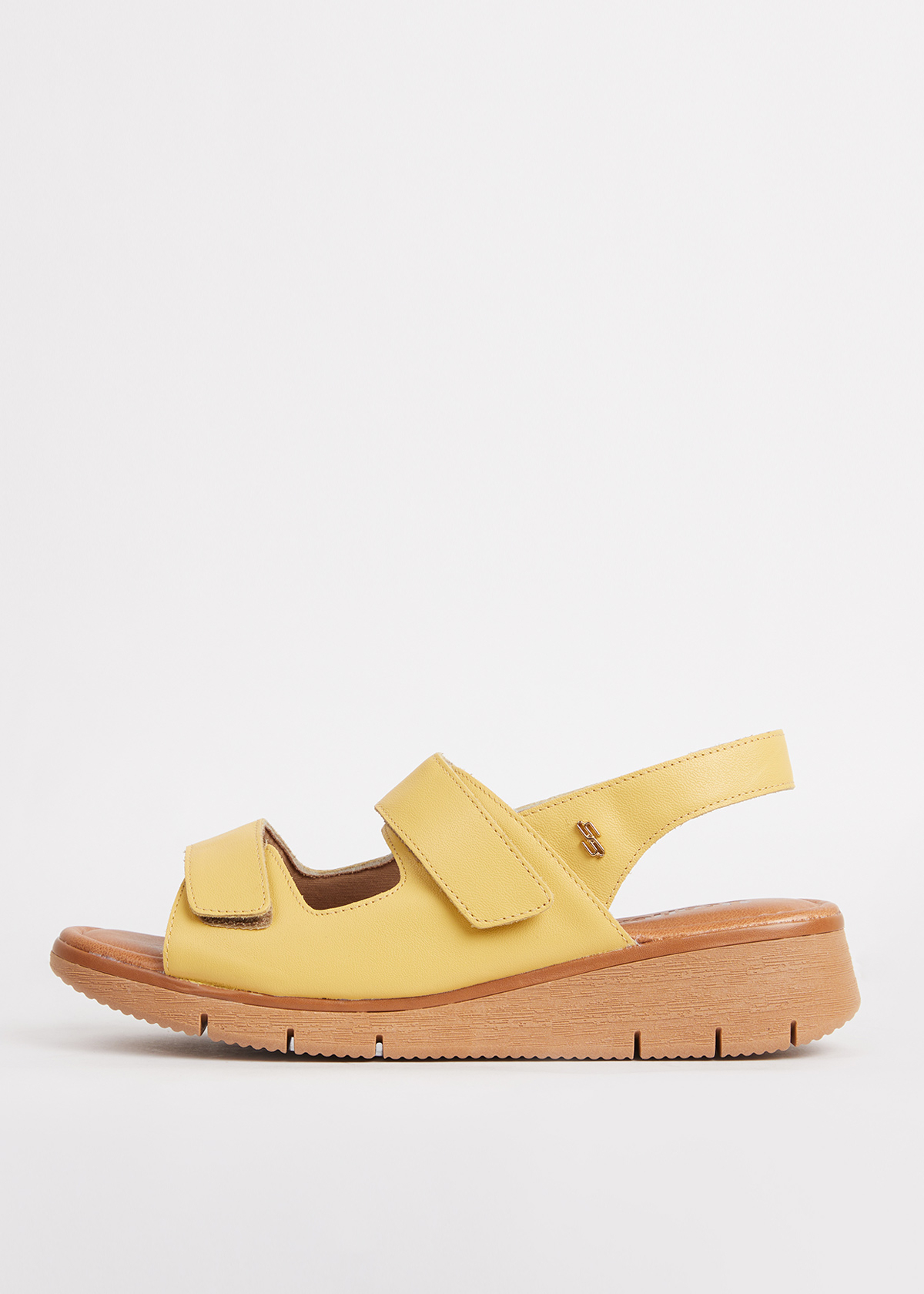 SANDALIAS MUJER USAFLEX CUERO AMARILLO TACÓN PLATAFORMA CON CIERRE FLEXIBLE MANGO USA AD1908MAN - 3