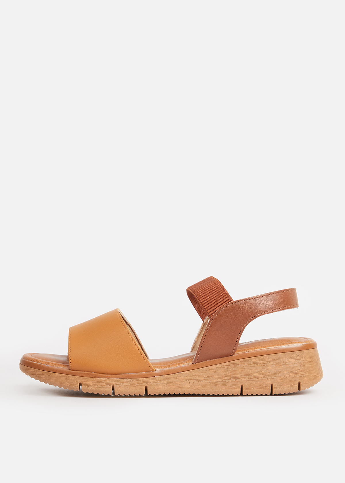 SANDALIAS MUJER USAFLEX CUERO MOSTAZA TACÓN PLATAFORMA CON ELÁSTICO USA AD1913MOS - 3
