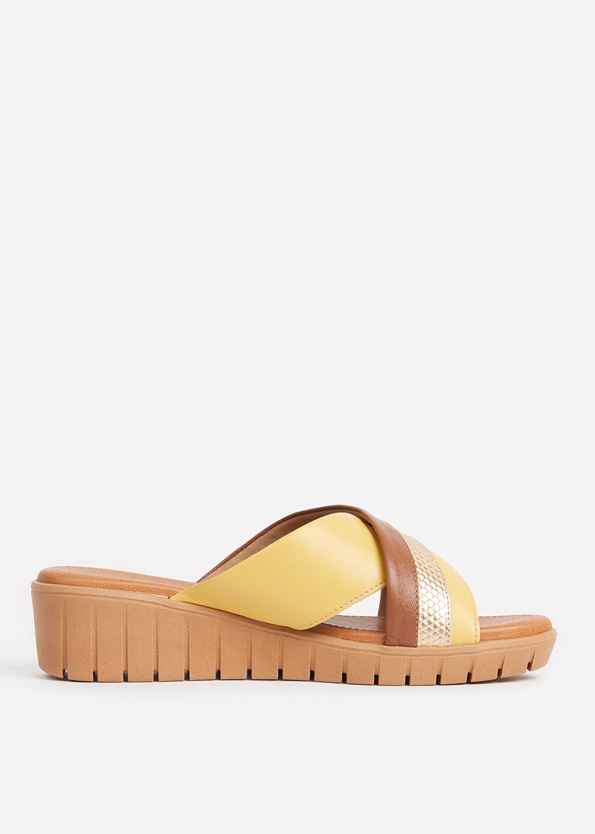 SANDALIAS MUJER USAFLEX CUERO DORADO SUECO PLATAFORMA USA AE0512DOR - 1