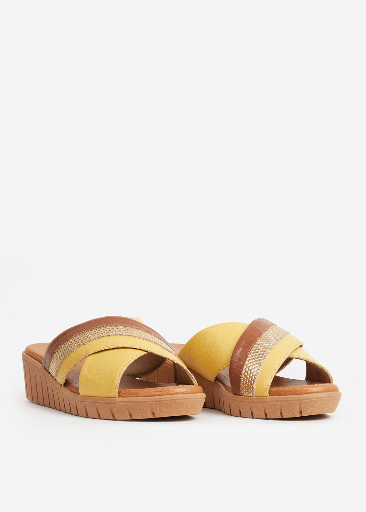 SANDALIAS MUJER USAFLEX CUERO DORADO SUECO PLATAFORMA USA AE0512DOR - 2