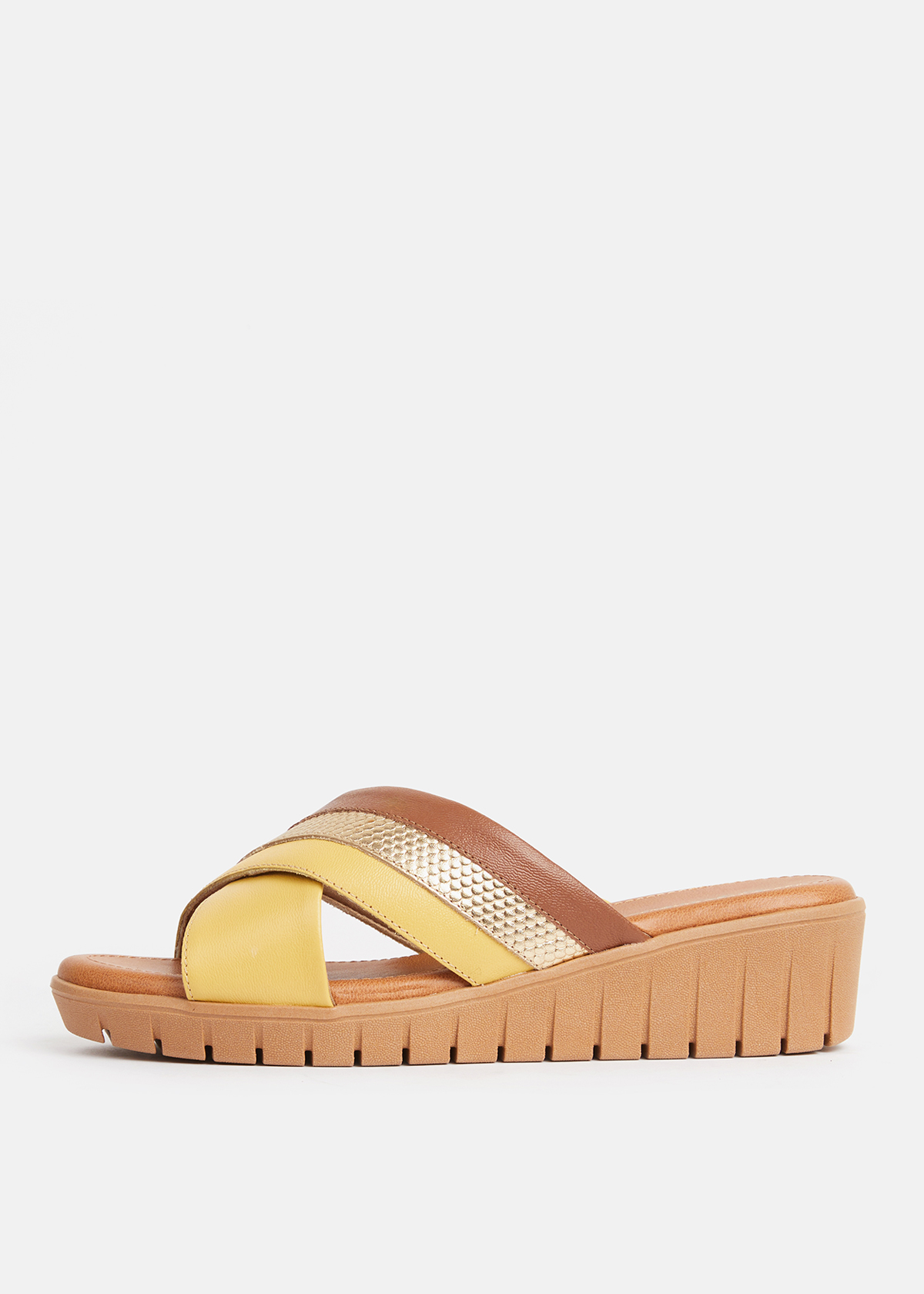 SANDALIAS MUJER USAFLEX CUERO DORADO SUECO PLATAFORMA USA AE0512DOR - 3