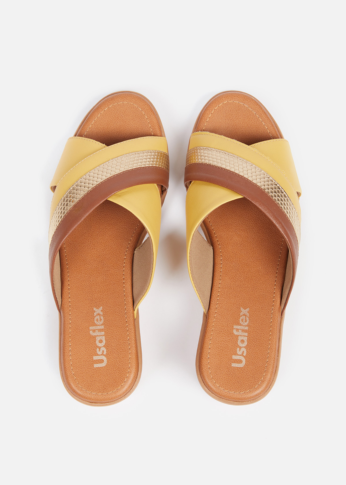 SANDALIAS MUJER USAFLEX CUERO DORADO SUECO PLATAFORMA USA AE0512DOR - 6
