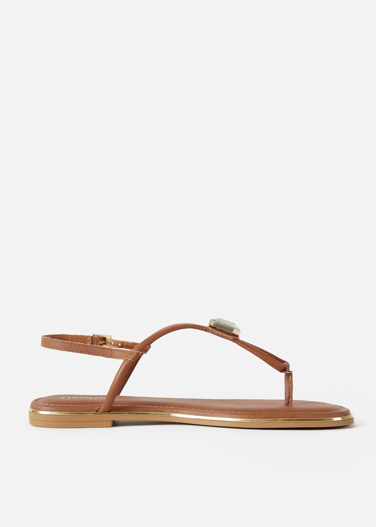 SANDALIAS MUJER USAFLEX CUERO CANELA VERANO TIRAS USA AE5805CAN - 1