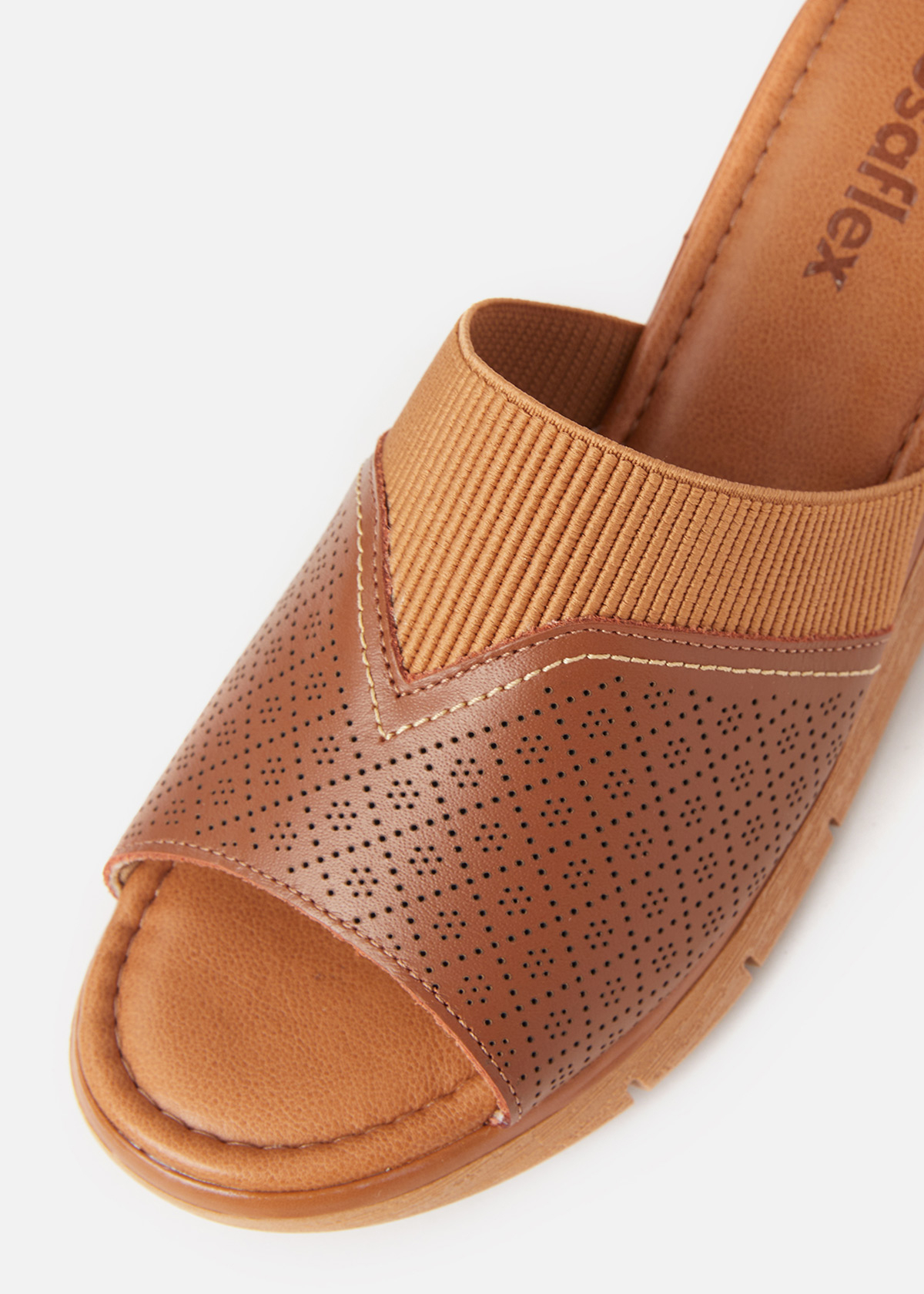 SANDALIAS MUJER USAFLEX CUERO CANELA TACÓN PLATAFORMA CON DETALLES LÁSER USA AD1910CAN - 4