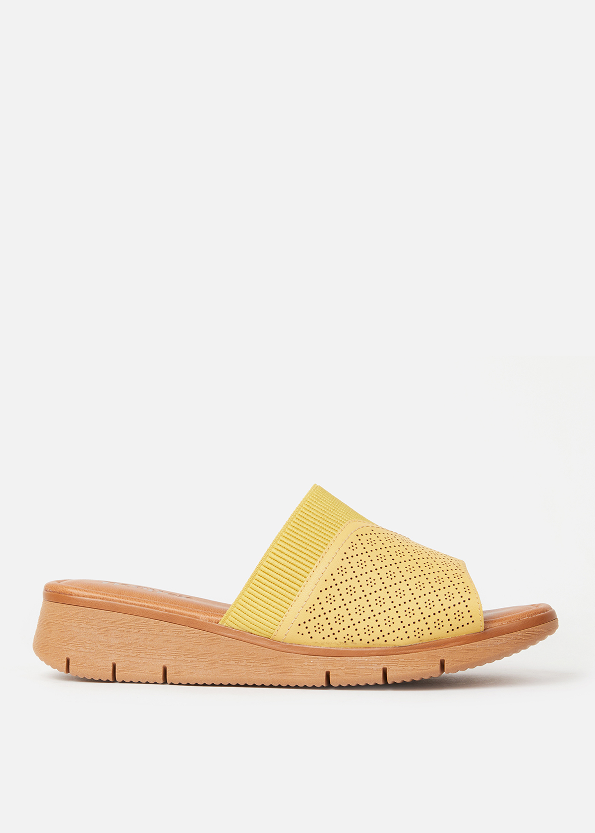 SANDALIAS MUJER USAFLEX CUERO AMARILLO TACÓN PLATAFORMA CON DETALLES LÁSER MANGO USA AD1910MAN - 1