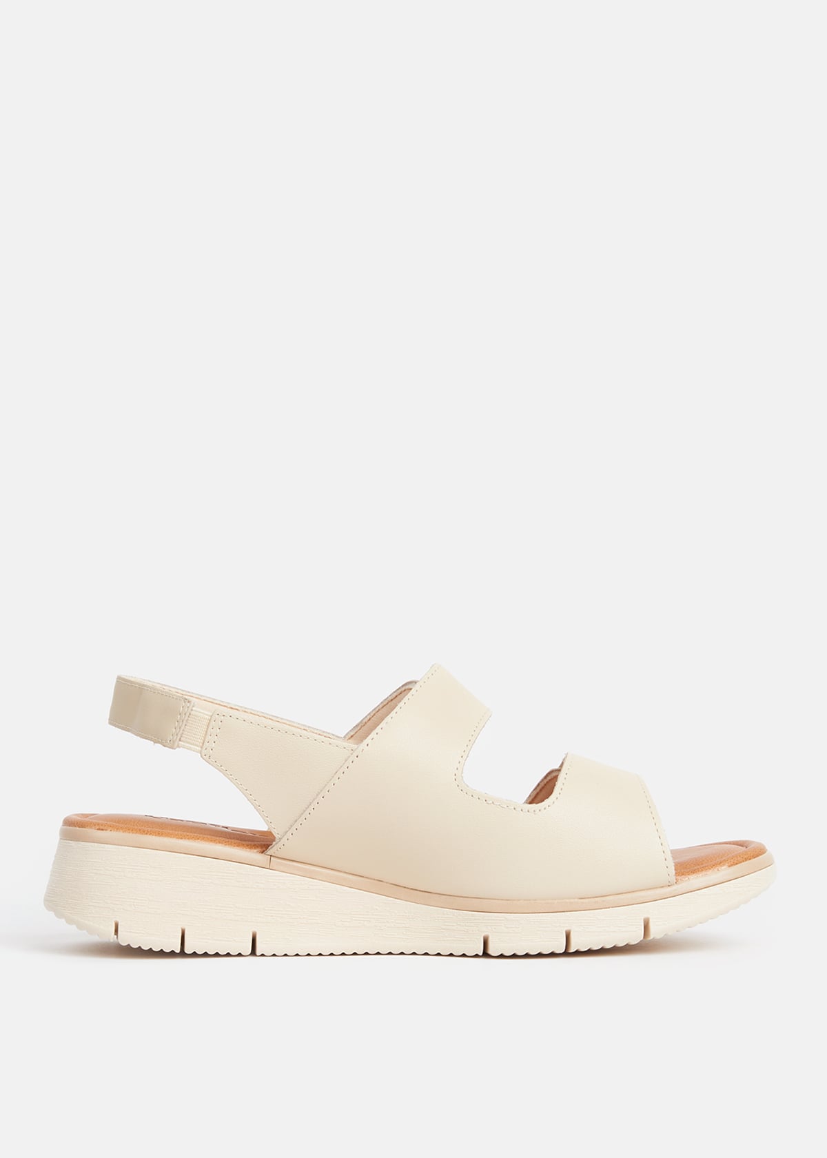 SANDALIAS MUJER USAFLEX CUERO VAINILLA TACÓN PLATAFORMA CON CIERRE FLEXIBLE USA AD1908VAI - 1