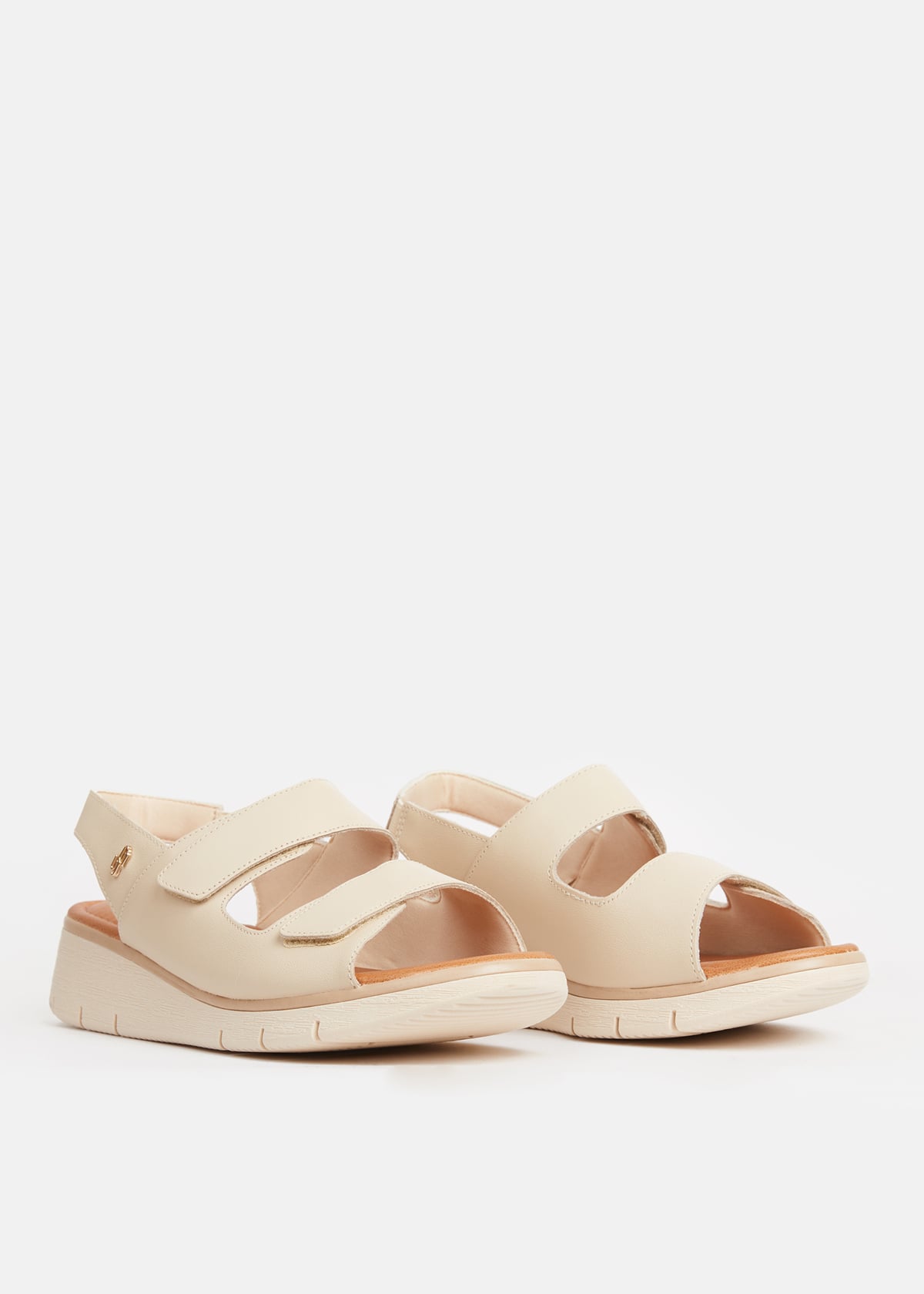 SANDALIAS MUJER USAFLEX CUERO VAINILLA TACÓN PLATAFORMA CON CIERRE FLEXIBLE USA AD1908VAI - 2