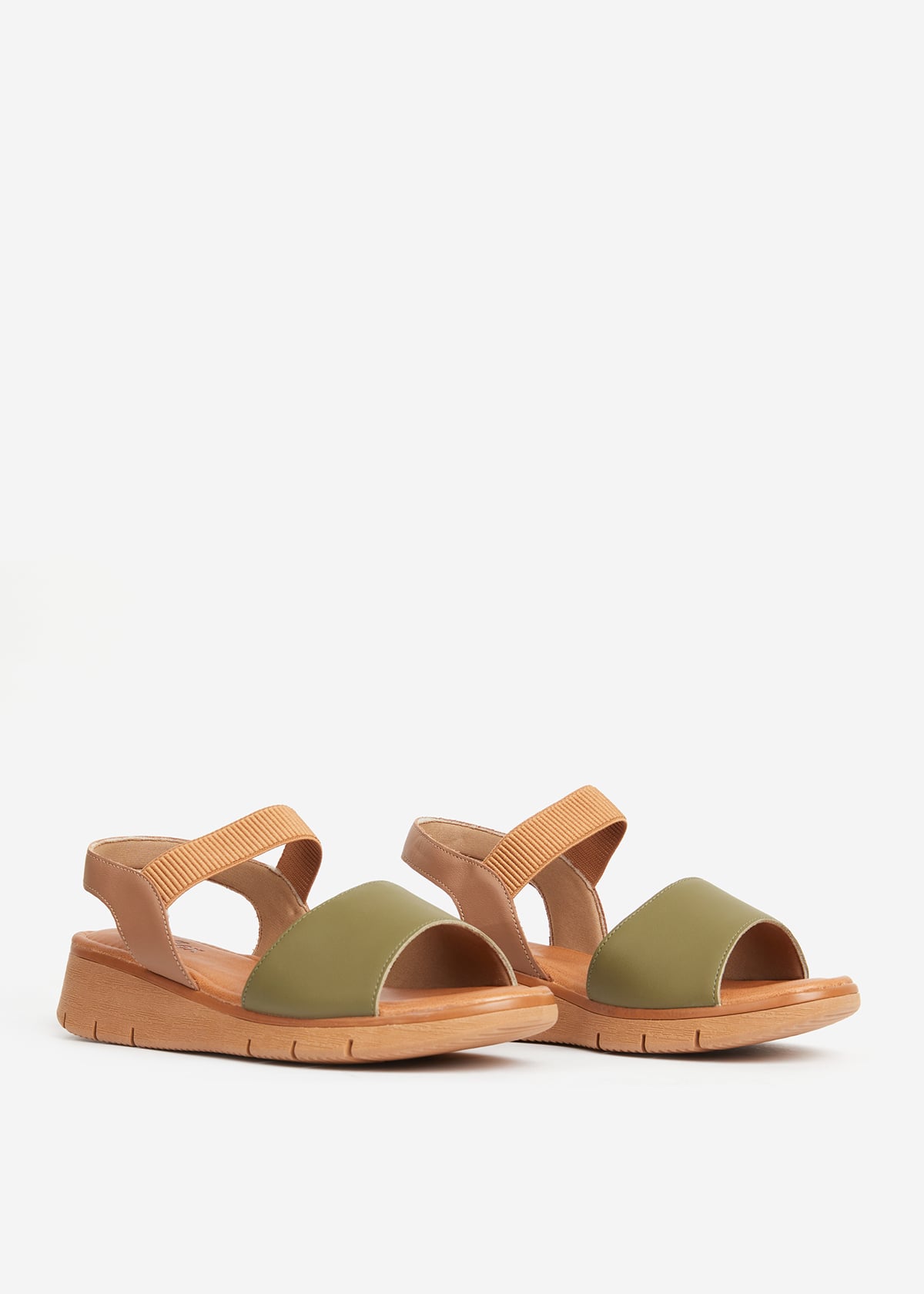 SANDALIAS MUJER USAFLEX CUERO MILITAR TACÓN PLATAFORMA CON ELÁSTICO USA AD1913MIL - 2
