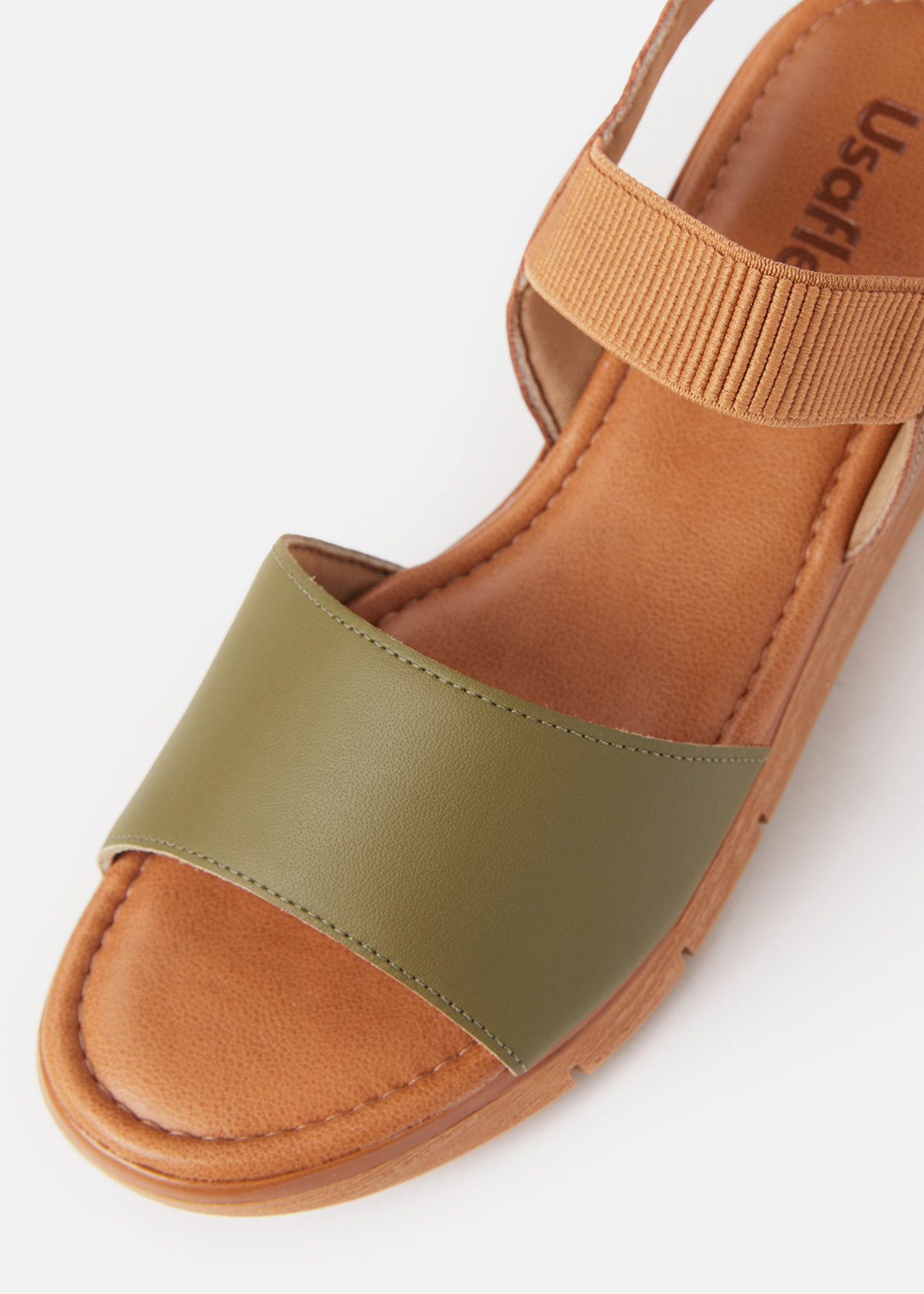 SANDALIAS MUJER USAFLEX CUERO MILITAR TACÓN PLATAFORMA CON ELÁSTICO USA AD1913MIL - 4