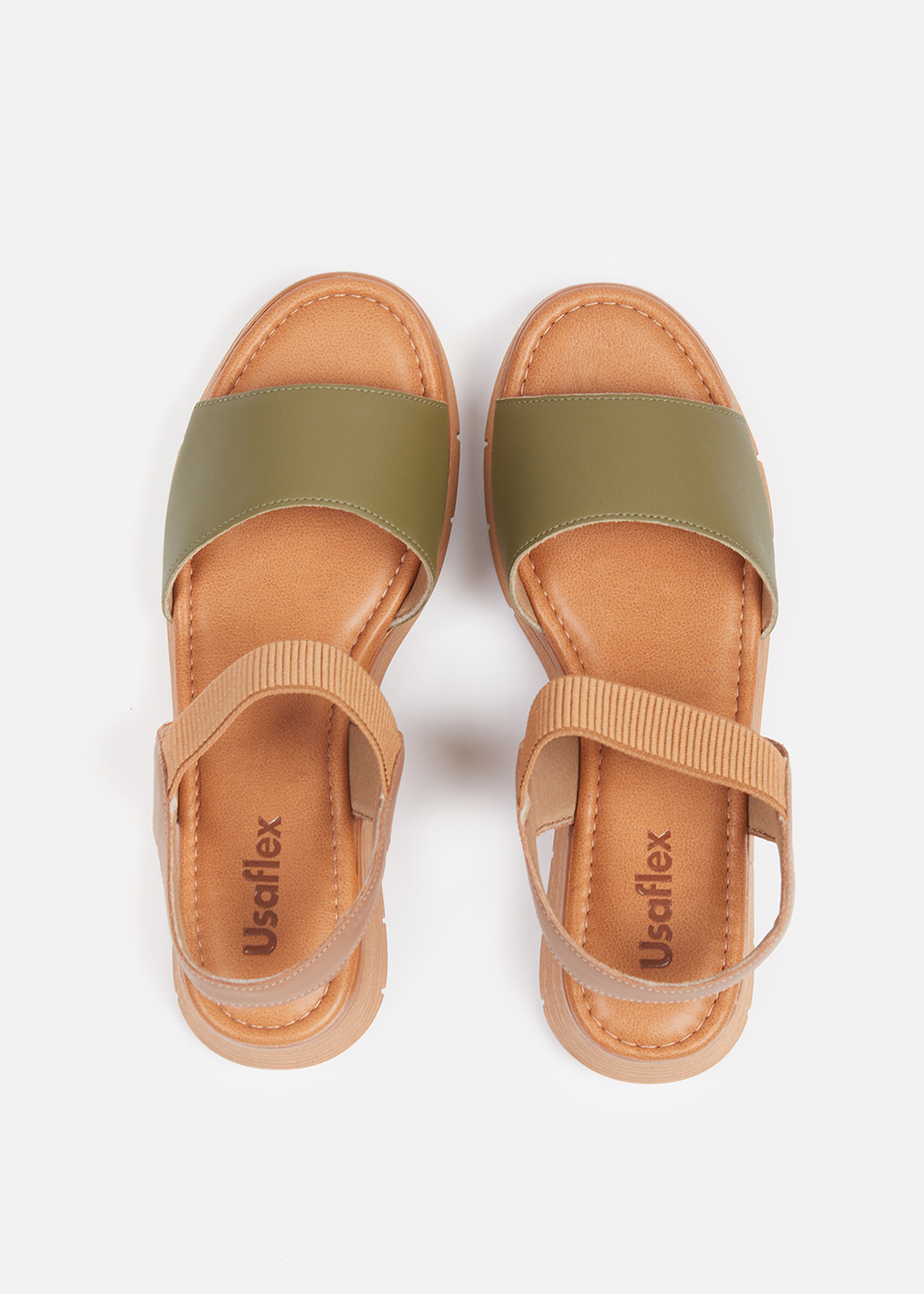 SANDALIAS MUJER USAFLEX CUERO MILITAR TACÓN PLATAFORMA CON ELÁSTICO USA AD1913MIL - 6