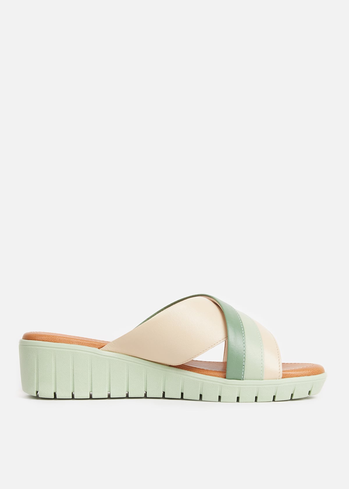 SANDALIAS MUJER USAFLEX CUERO VERDE SUECO PLATAFORMA USA AE0512VER - 1