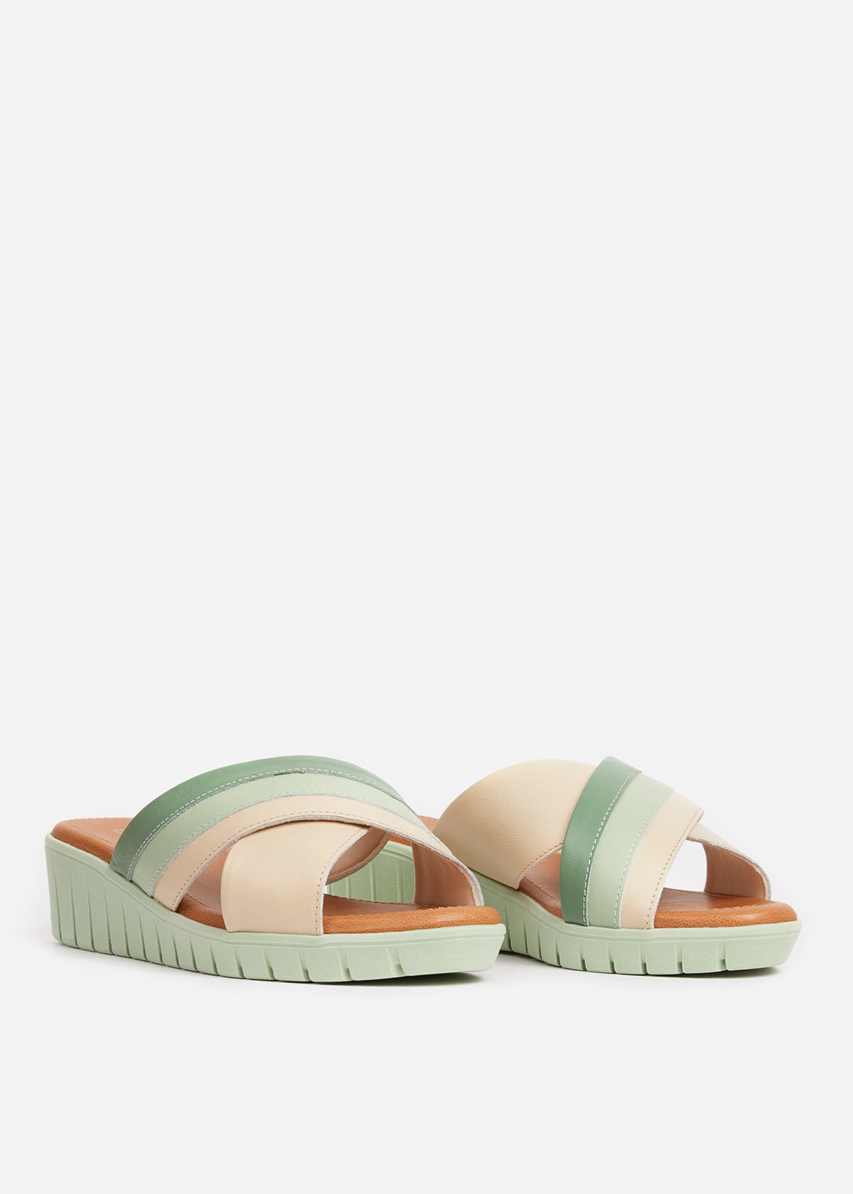SANDALIAS MUJER USAFLEX CUERO VERDE SUECO PLATAFORMA USA AE0512VER - 2