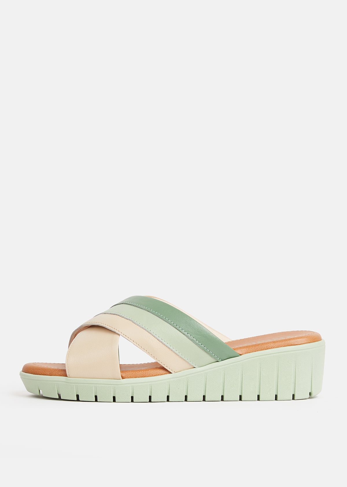 SANDALIAS MUJER USAFLEX CUERO VERDE SUECO PLATAFORMA USA AE0512VER - 3