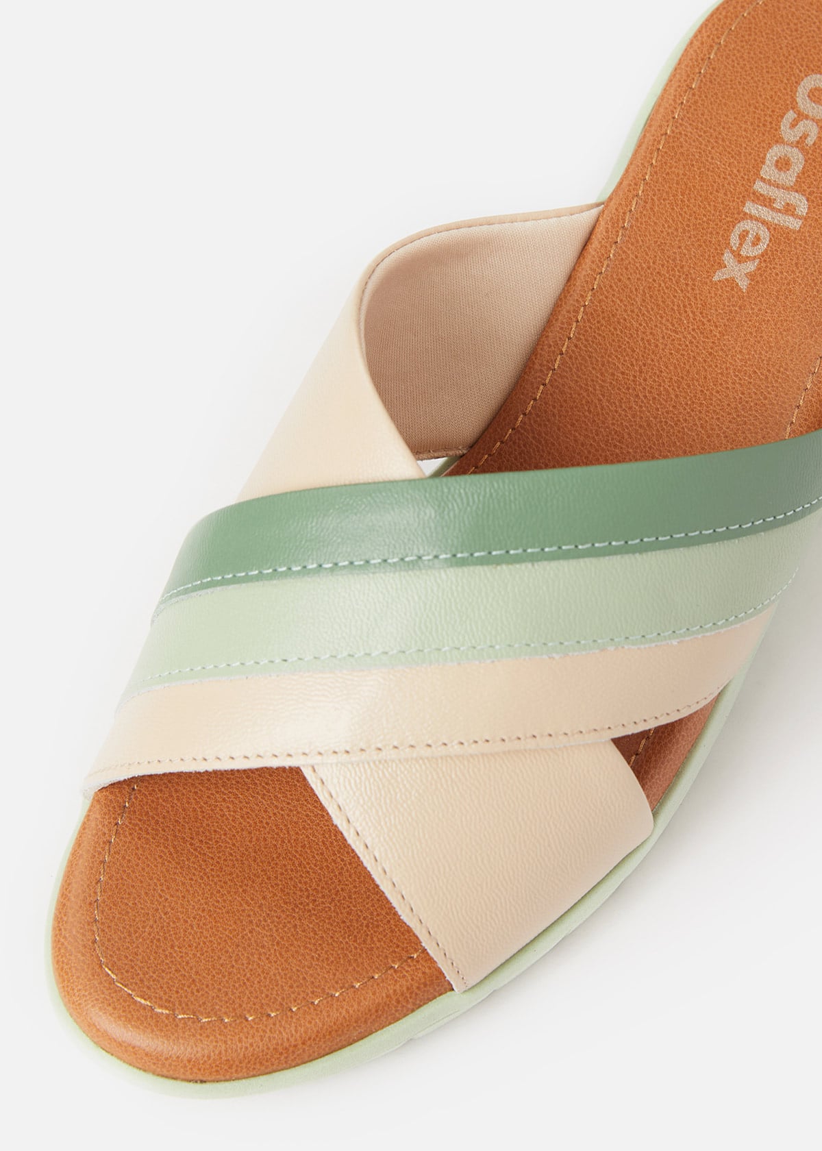 SANDALIAS MUJER USAFLEX CUERO VERDE SUECO PLATAFORMA USA AE0512VER - 4