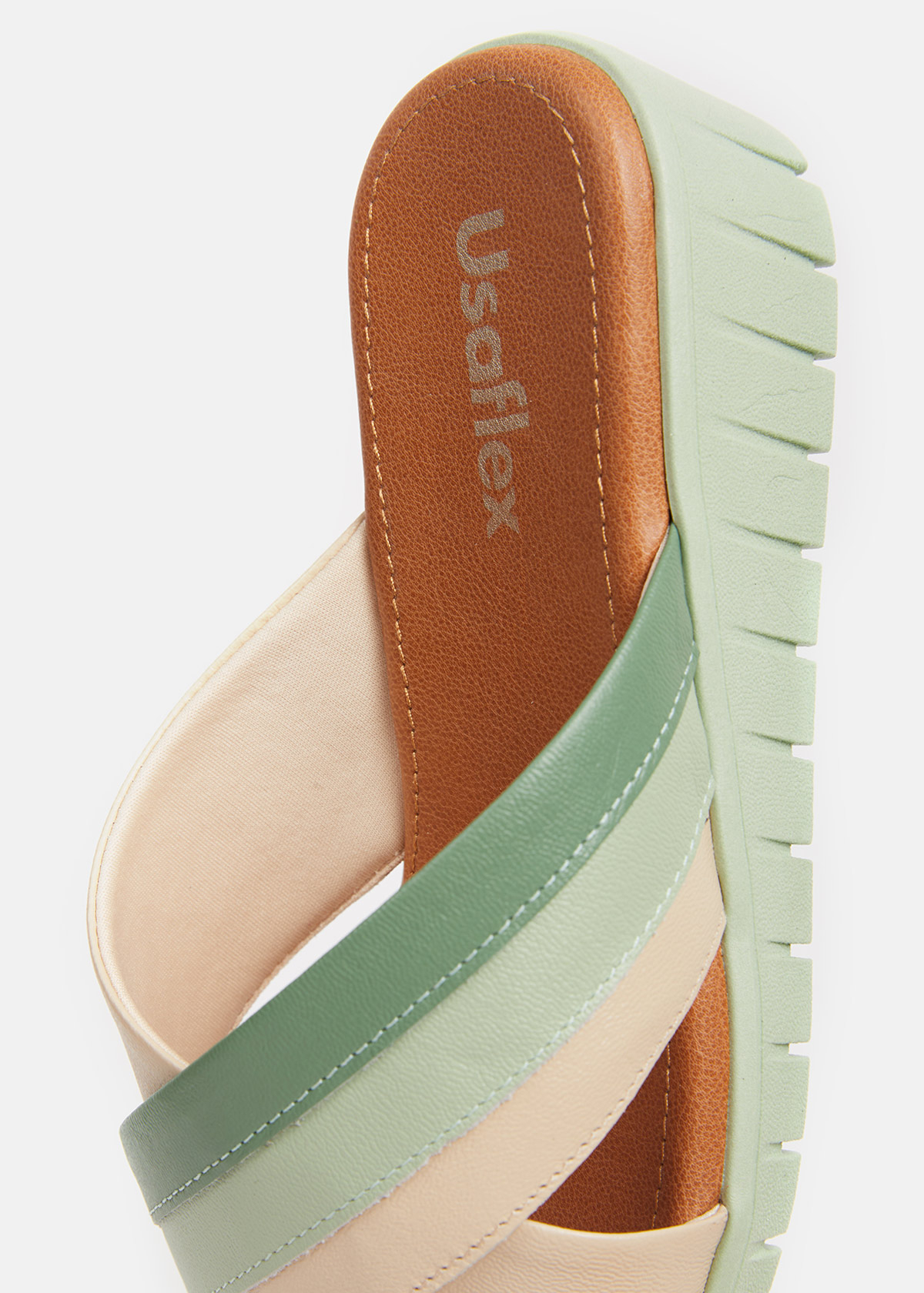 SANDALIAS MUJER USAFLEX CUERO VERDE SUECO PLATAFORMA USA AE0512VER - 5
