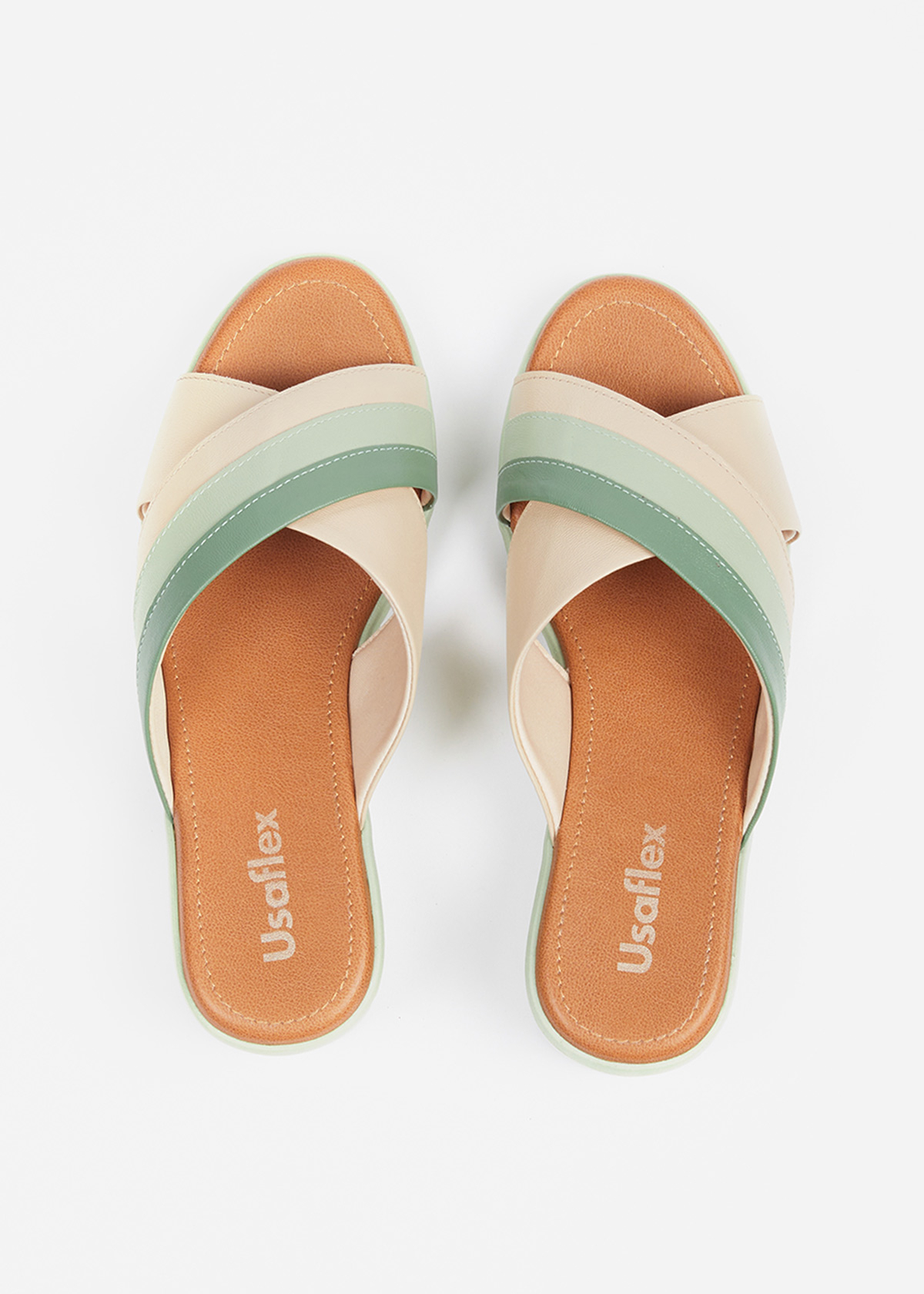 SANDALIAS MUJER USAFLEX CUERO VERDE SUECO PLATAFORMA USA AE0512VER - 6