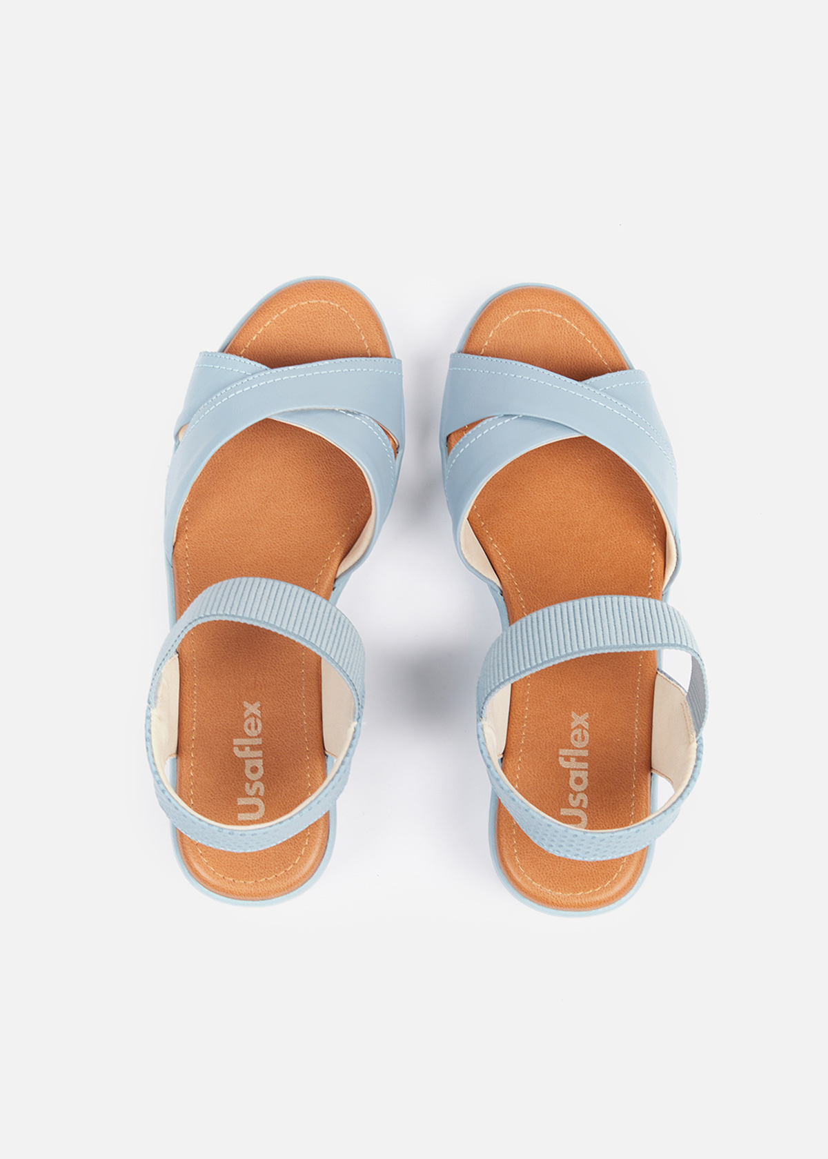 SANDALIAS MUJER USAFLEX CUERO CELESTE PLATAFORMA USA AE0510CEL - 5