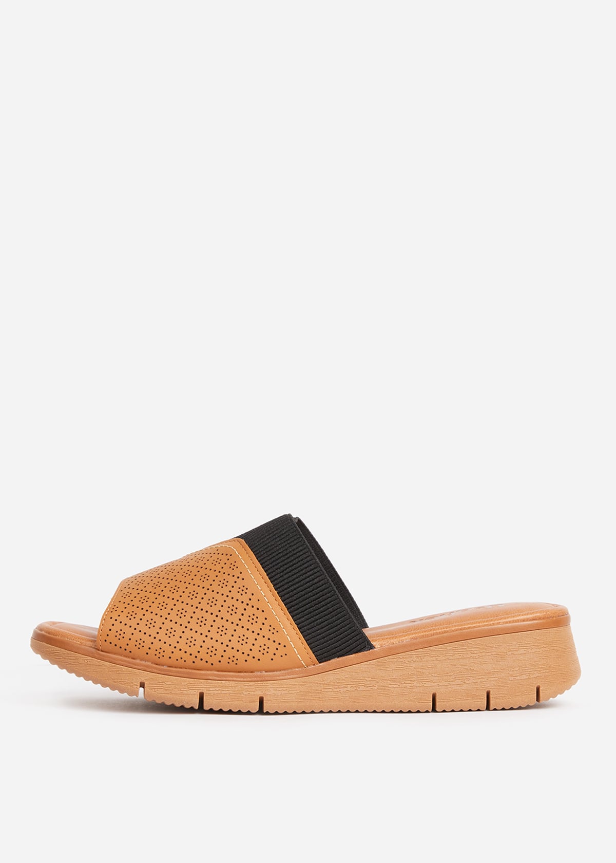 SANDALIAS MUJER USAFLEX CUERO MOSTAZA TACÓN PLATAFORMA CON DETALLES LÁSER USA AD1910MOS - 3