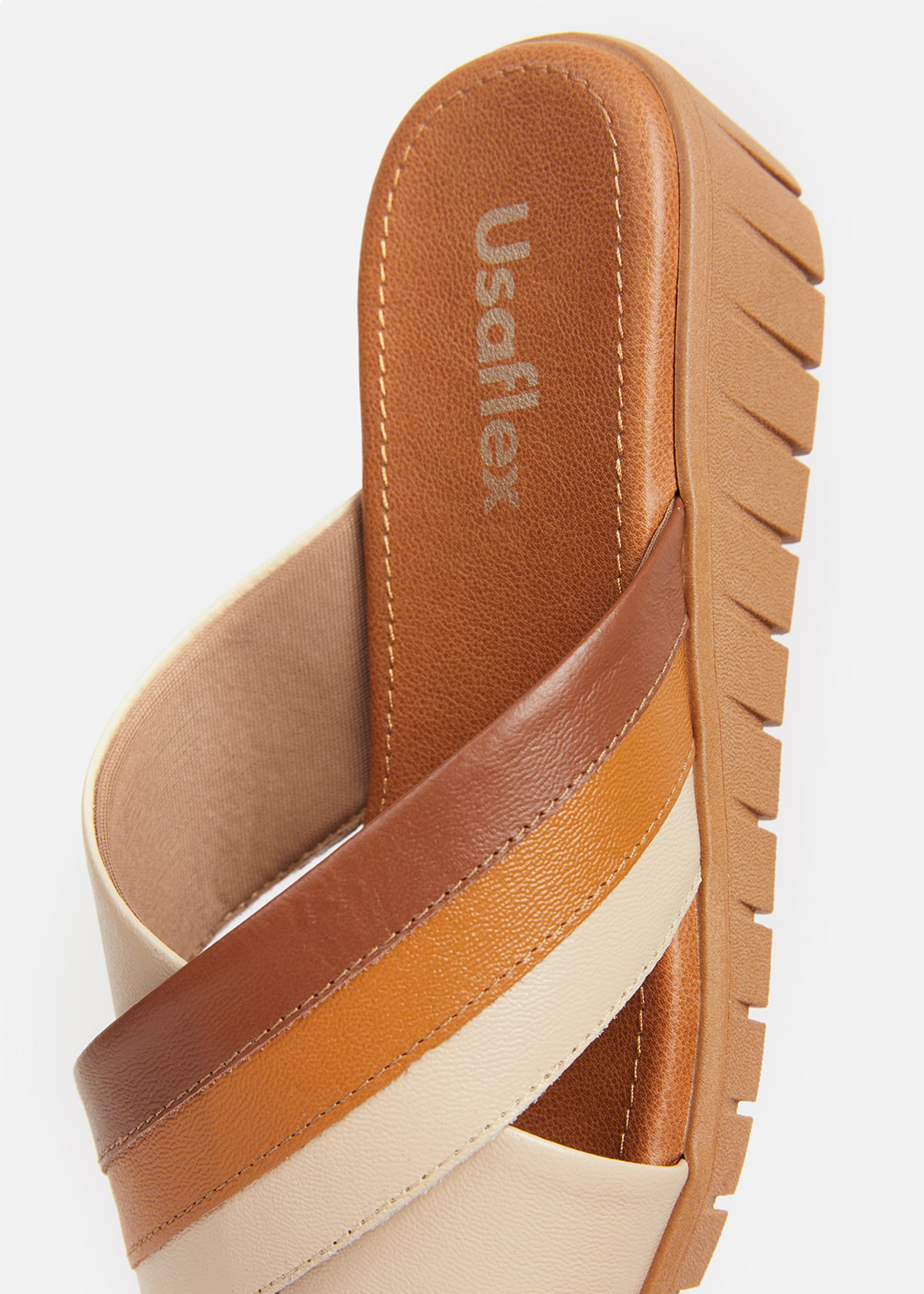 SANDALIAS MUJER USAFLEX CUERO MOSTAZA SUECO PLATAFORMA USA AE0512MOS - 5