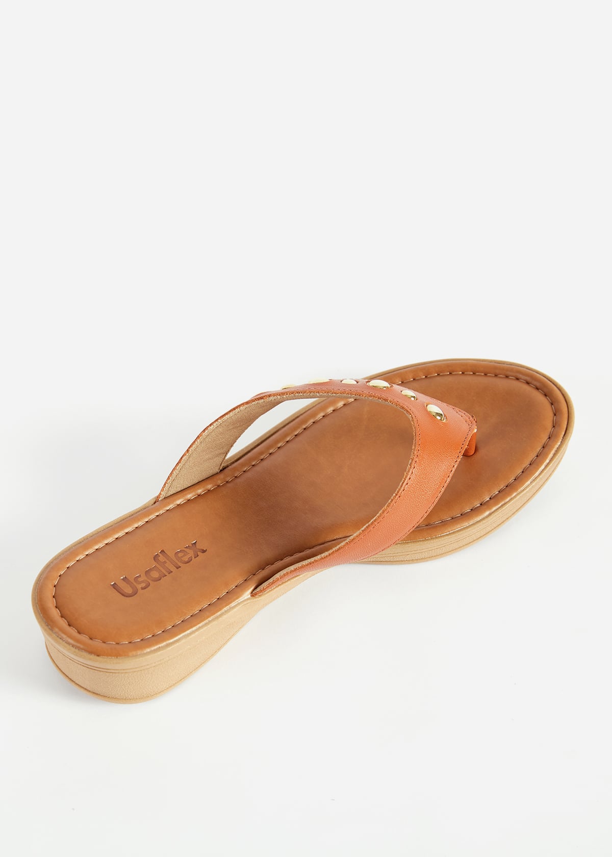 SANDALIAS MUJER USAFLEX CUERO CARAMELO VERANO SUECO USA VO1274CAR - 3