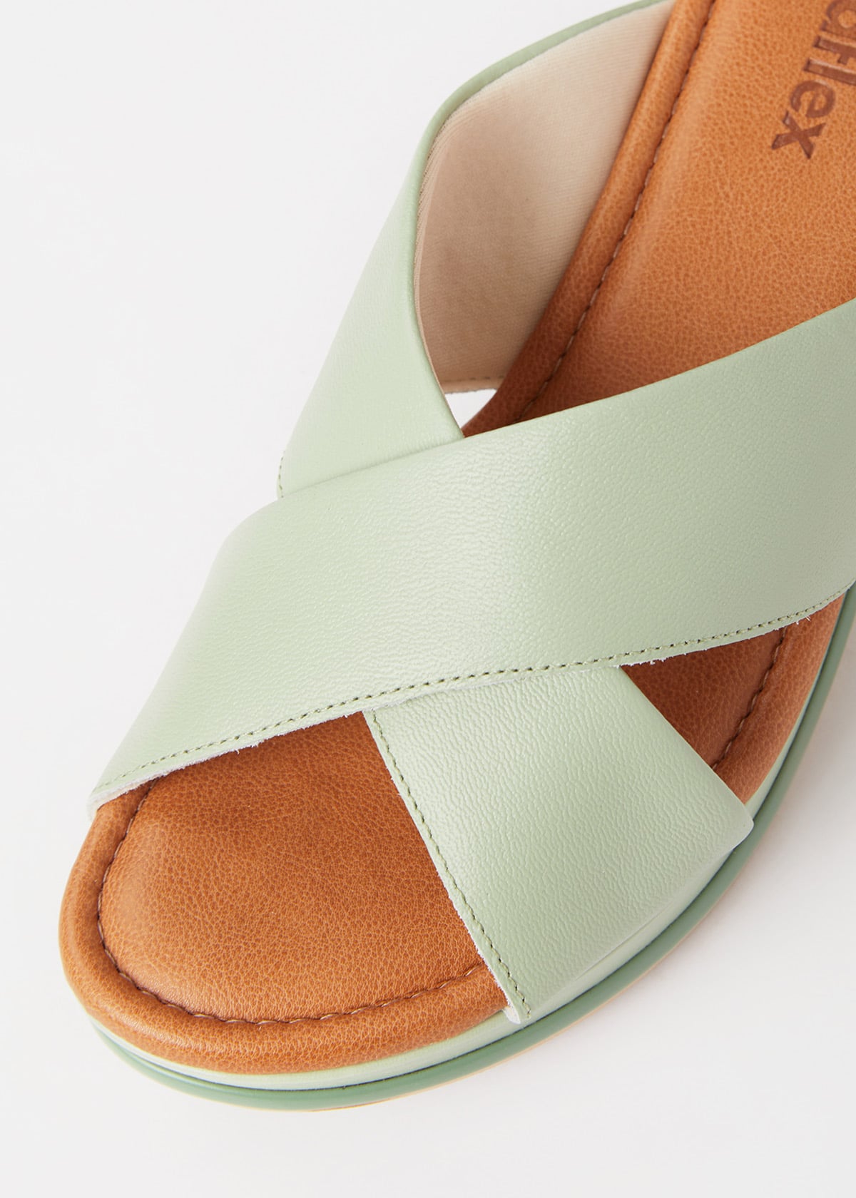 SANDALIAS MUJER USAFLEX CUERO VERDE SUECO PLATAFORMA CON TIRANTES CRUZADOS USA AG3207VER - 4