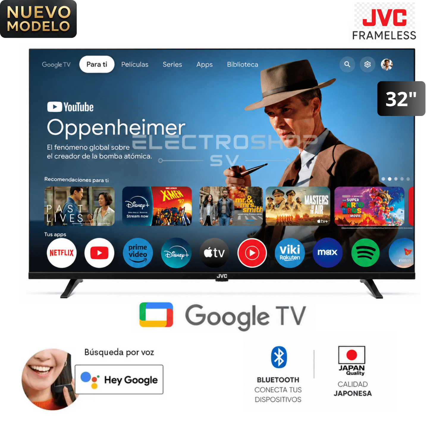 TELEVISOR JVC 32 HD SMART TV GOOGLE TV HD LED LT-32KM148 - 1