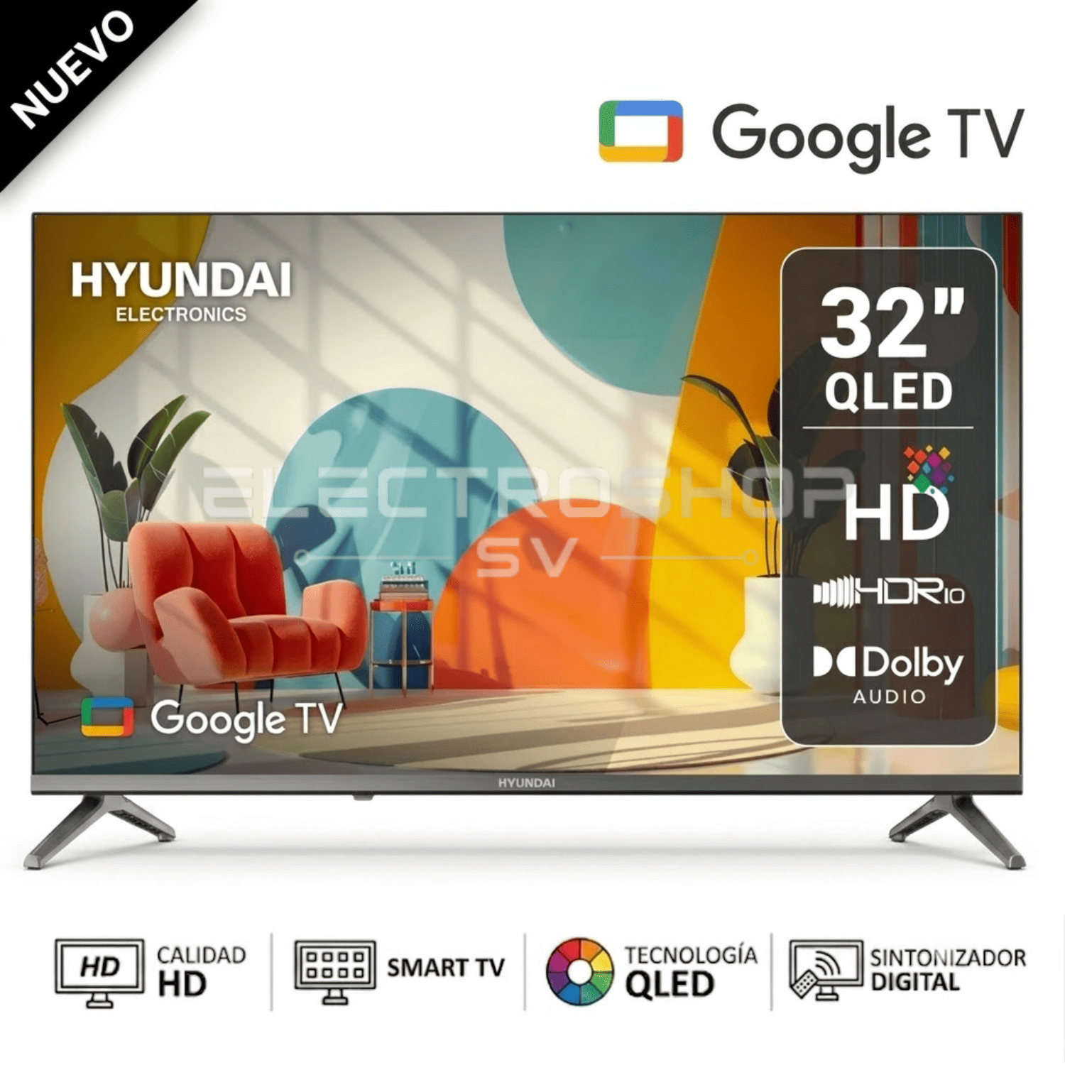TELEVISOR HYUNDAI 32' QLED SMART TV HYLED3259QG GOOGLE TV - 1
