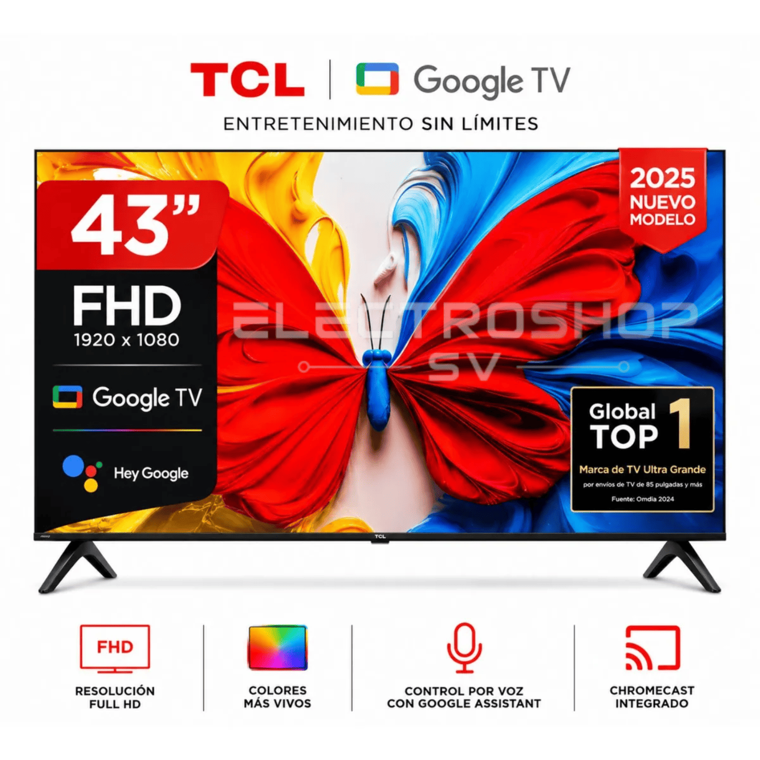 TELEVISOR TCL QLED 43' FULL HD SMART GOOGLE TV 43S5K - 1