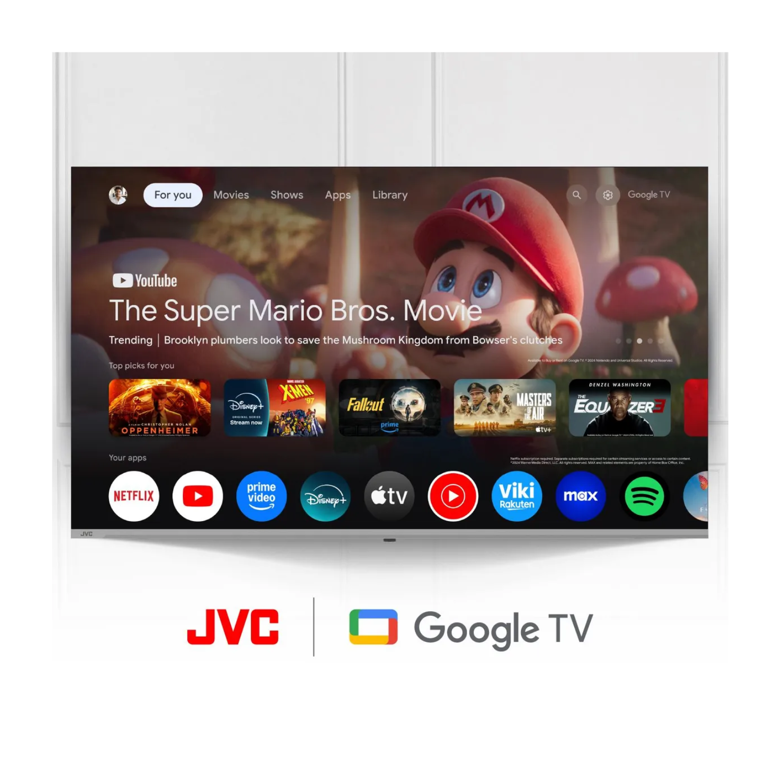 TELEVISOR JVC 65 QLED 4K GOOGLE TV SMART TV UHD + RACK Y ANTENA DIGITAL - 2