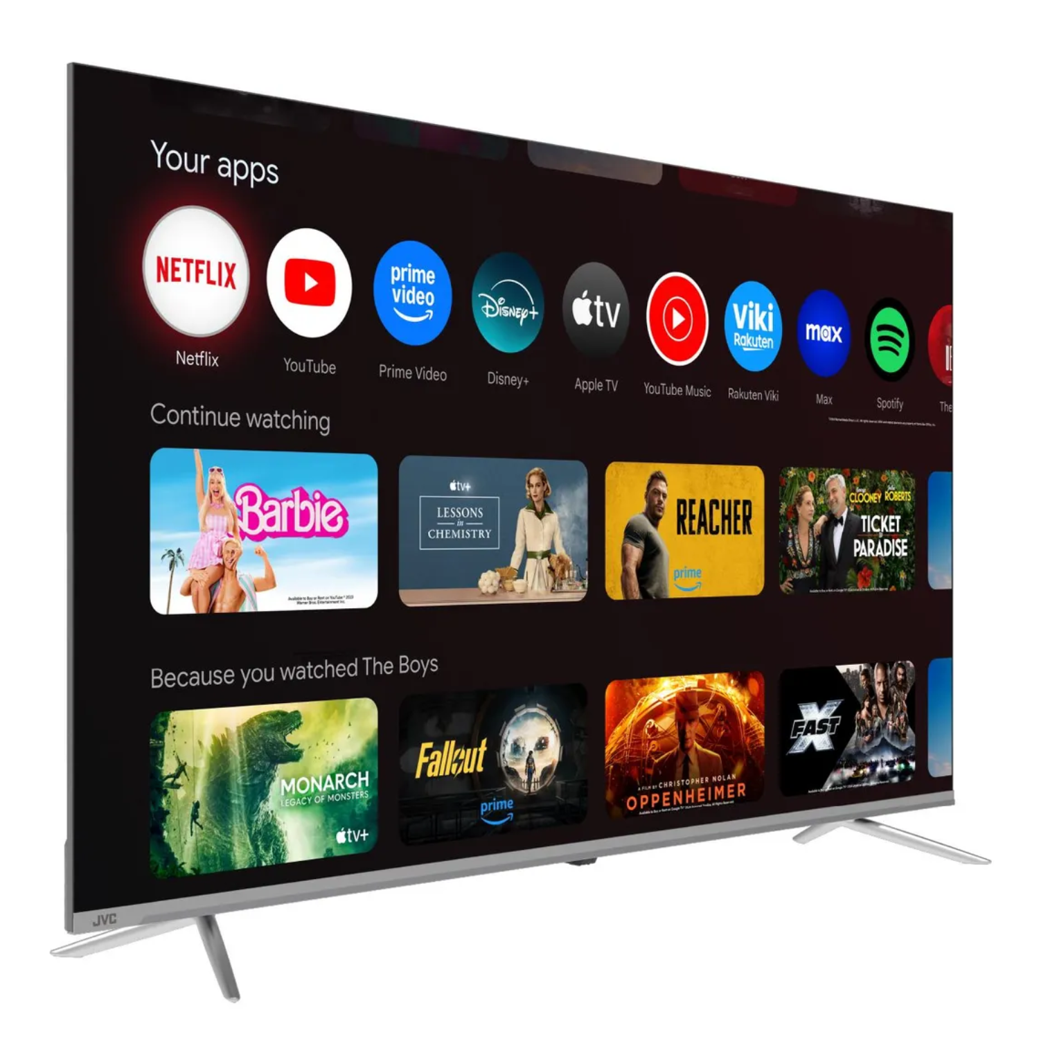 TELEVISOR JVC 65 QLED 4K GOOGLE TV SMART TV UHD + RACK Y ANTENA DIGITAL - 4