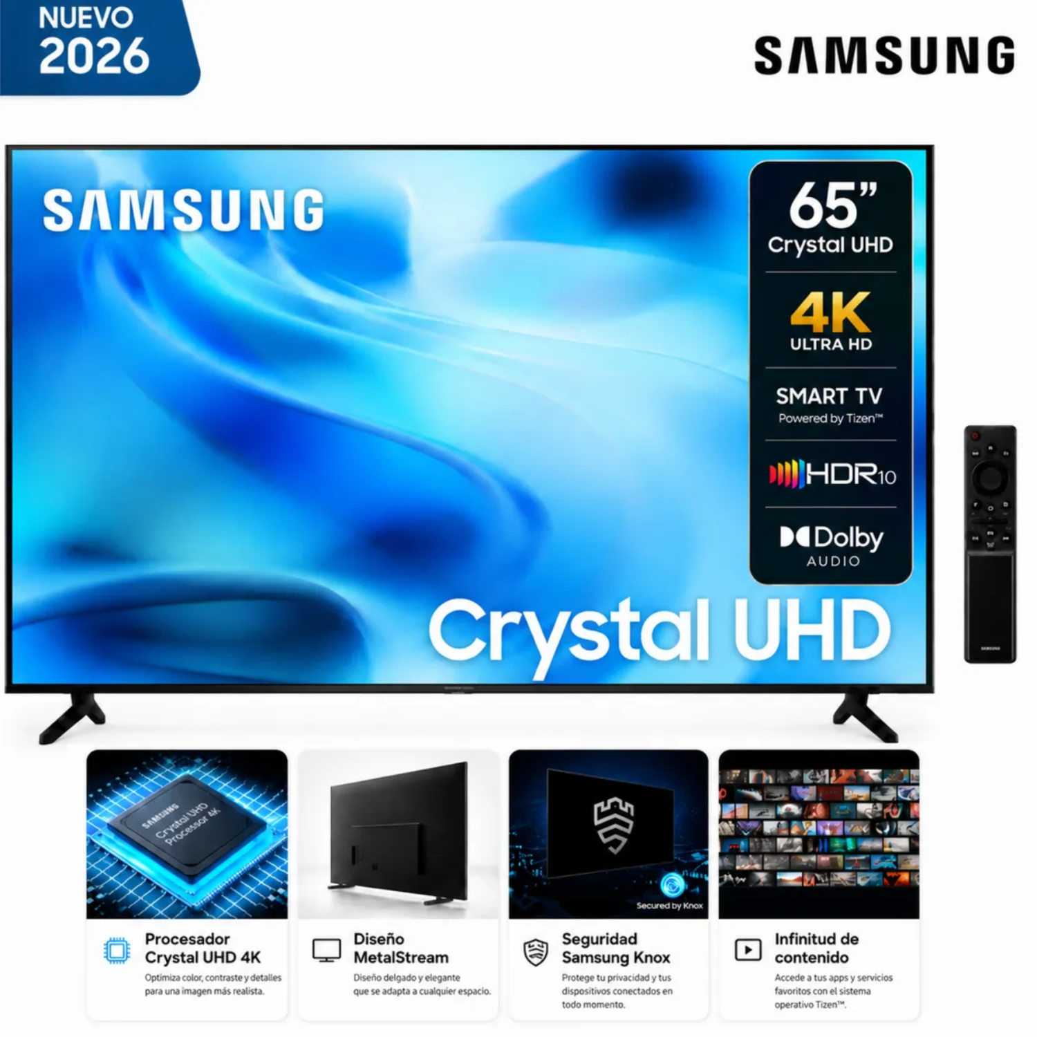 TELEVISOR SAMSUNG SMART TV 65 4K UHD UN65U8000HGXPE 2026 - 1
