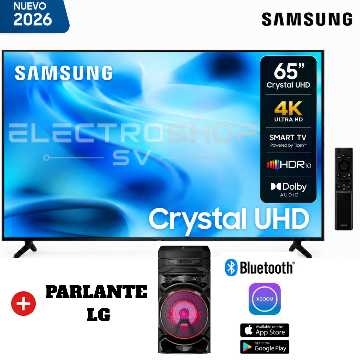 TELEVISOR SAMSUNG SMART TV 65 4K UHD UN65U8000HGXPE 2026 + PARLANTE LG - 1