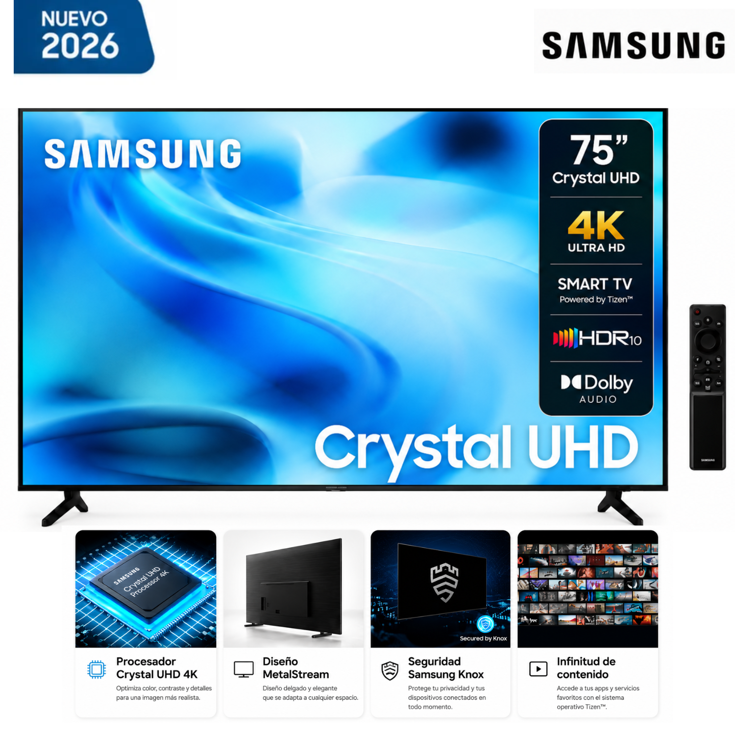 TELEVISOR SAMSUNG 75 UHD U8000H VISION AI SMART TV 2026 - 1