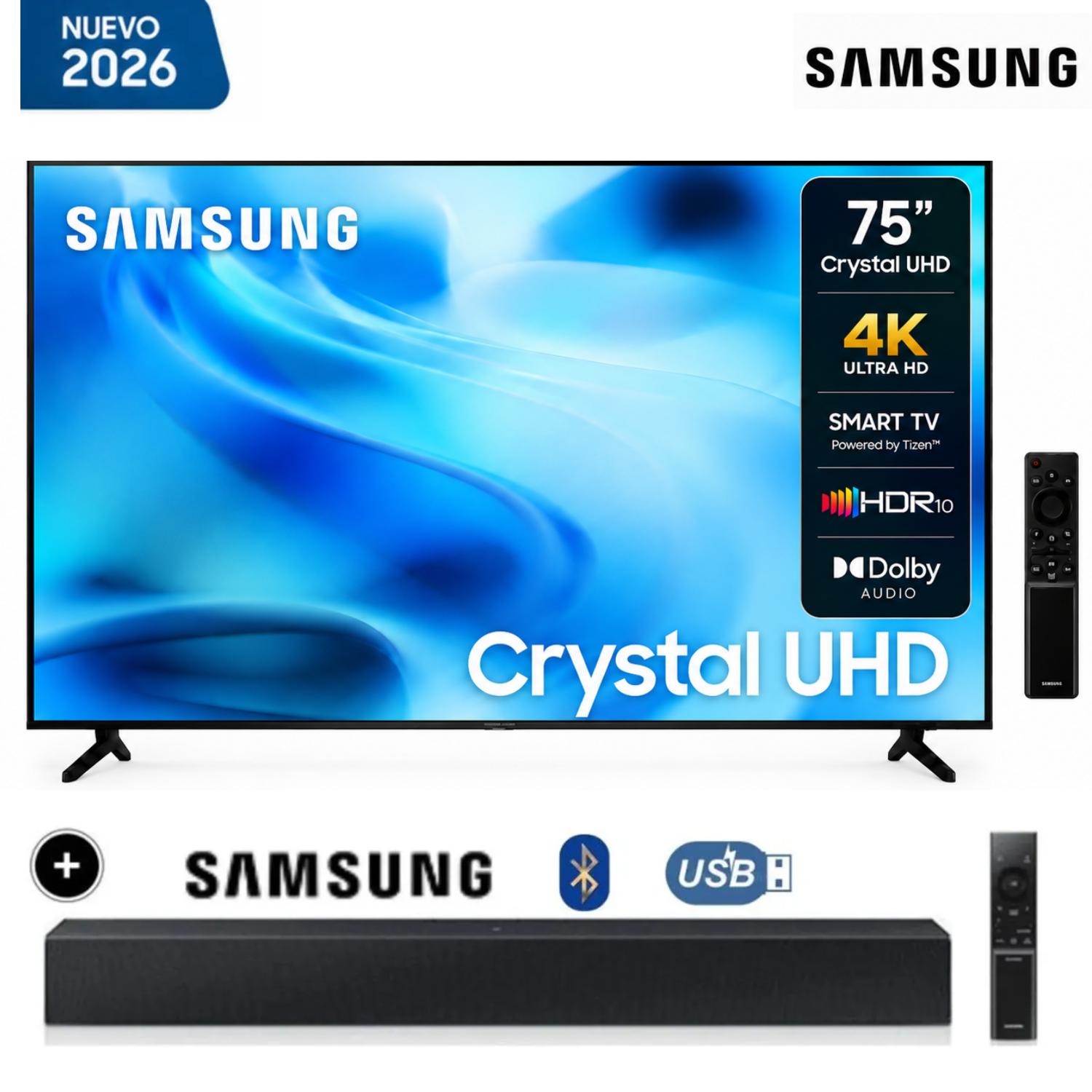 TELEVISOR SAMSUNG 75 UHD U8000H VISION AI SMART TV 2026 + SOUNDBAR SAMSUNG - 1