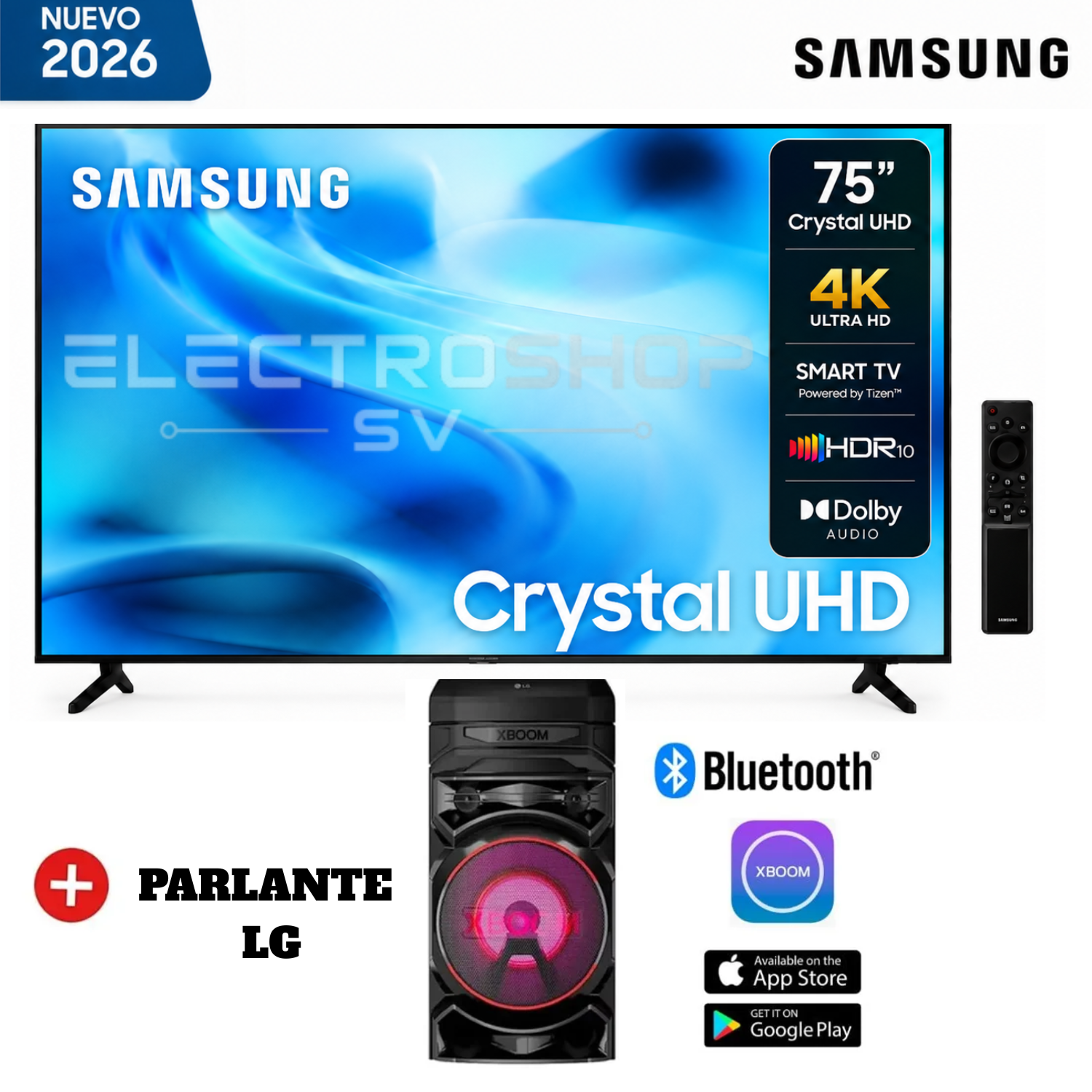 TELEVISOR SAMSUNG 75 UHD U8000H VISION AI SMART TV 2026 + PARLANTE LG - 1