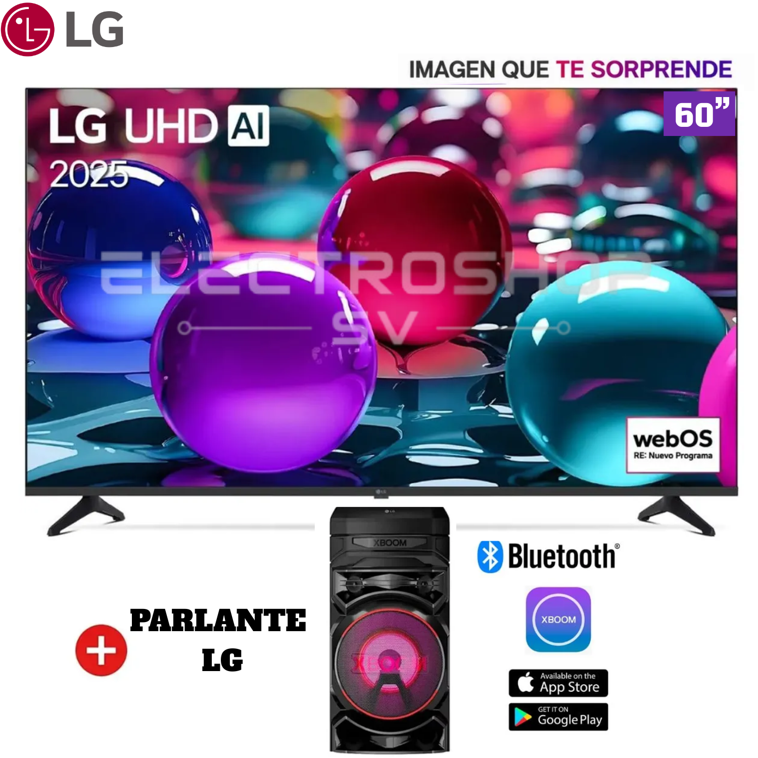 TELEVISOR LG 60 SMART WEBOS 60UA8000PSB UHD 4K AI + PARLANTE LG - 1