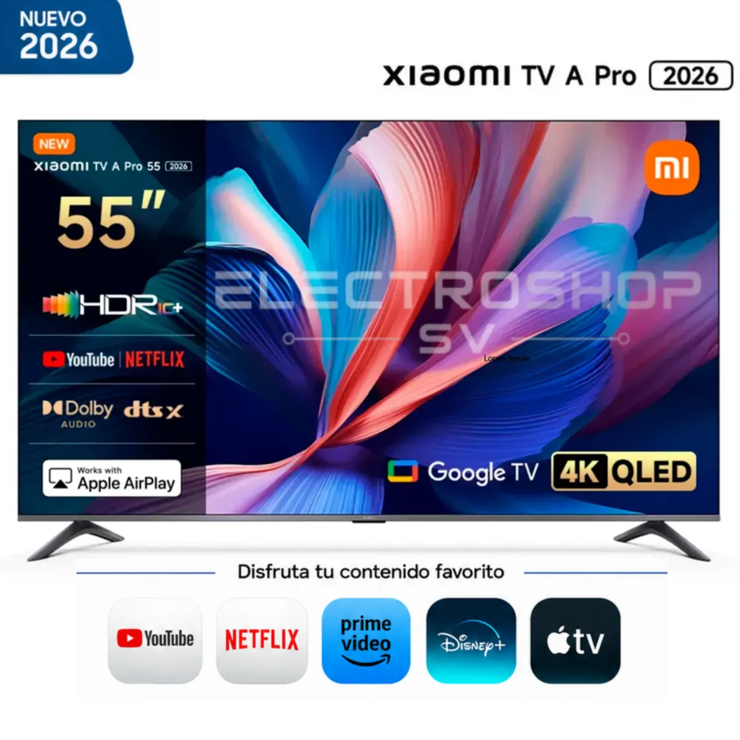 TELEVISOR XIAOMI QLED A PRO 55' UHD 4K GOOGLE TV L55MB-APPH 2026 - 1