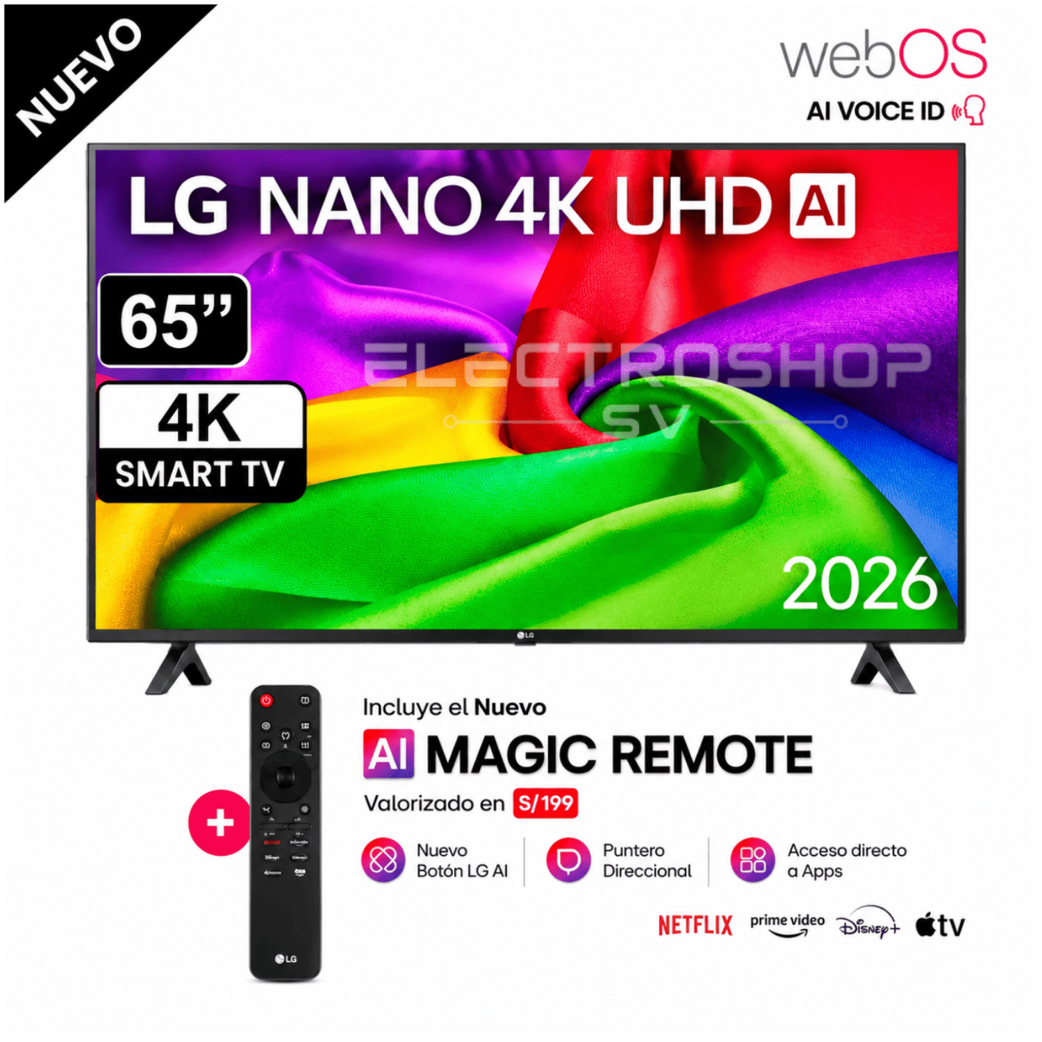 TELEVISOR LG 65' NANO 4K UHD AI SMART TV 2026 65NU800BPSBQ - 1