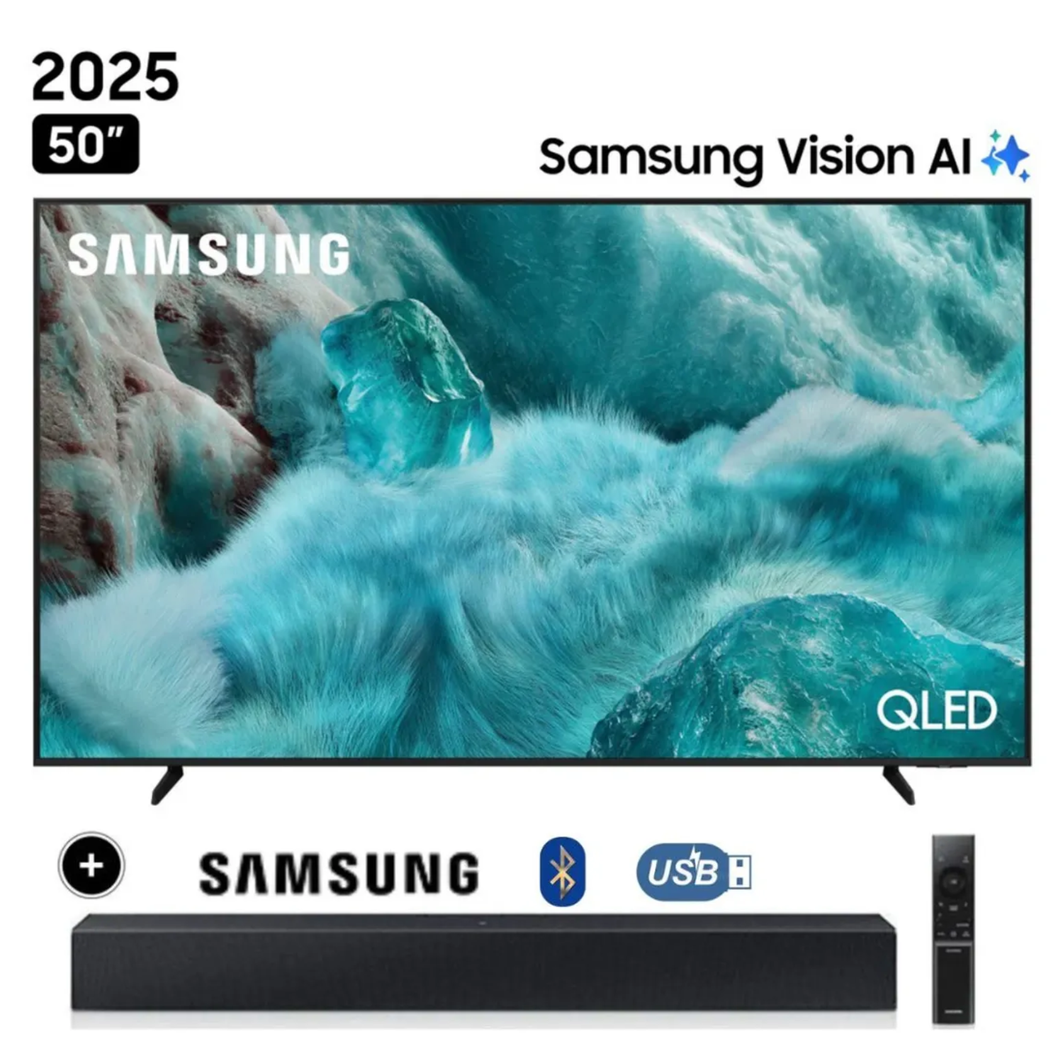 TELEVISOR SAMSUNG QLED TIZEN OS SMART TV 50 4K 50Q7F + SOUNDBAR B400 - 1
