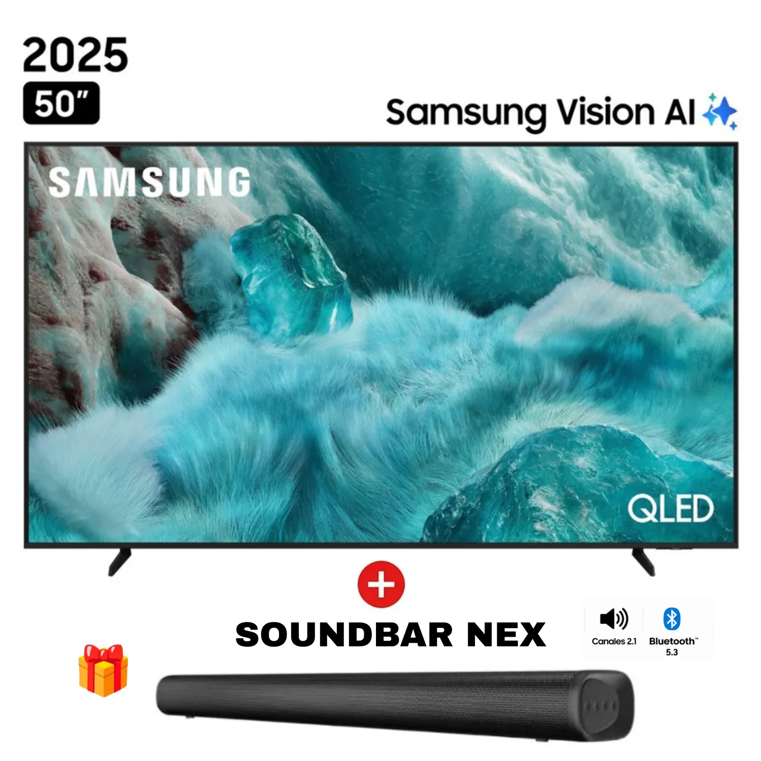 TELEVISOR SAMSUNG QLED TIZEN OS SMART TV 50 4K 50Q7F + SOUNDBAR NEX - 1