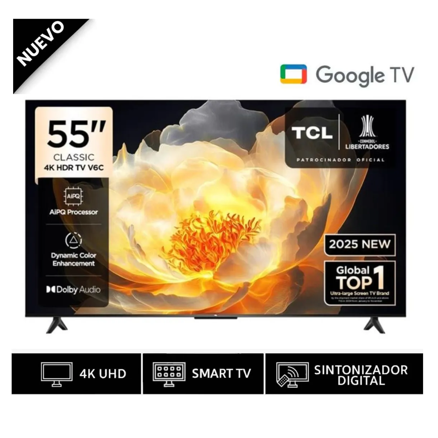 TELEVISOR TCL 55” 4K HDR GOOGLE TV SMART TV 55V6C - 1
