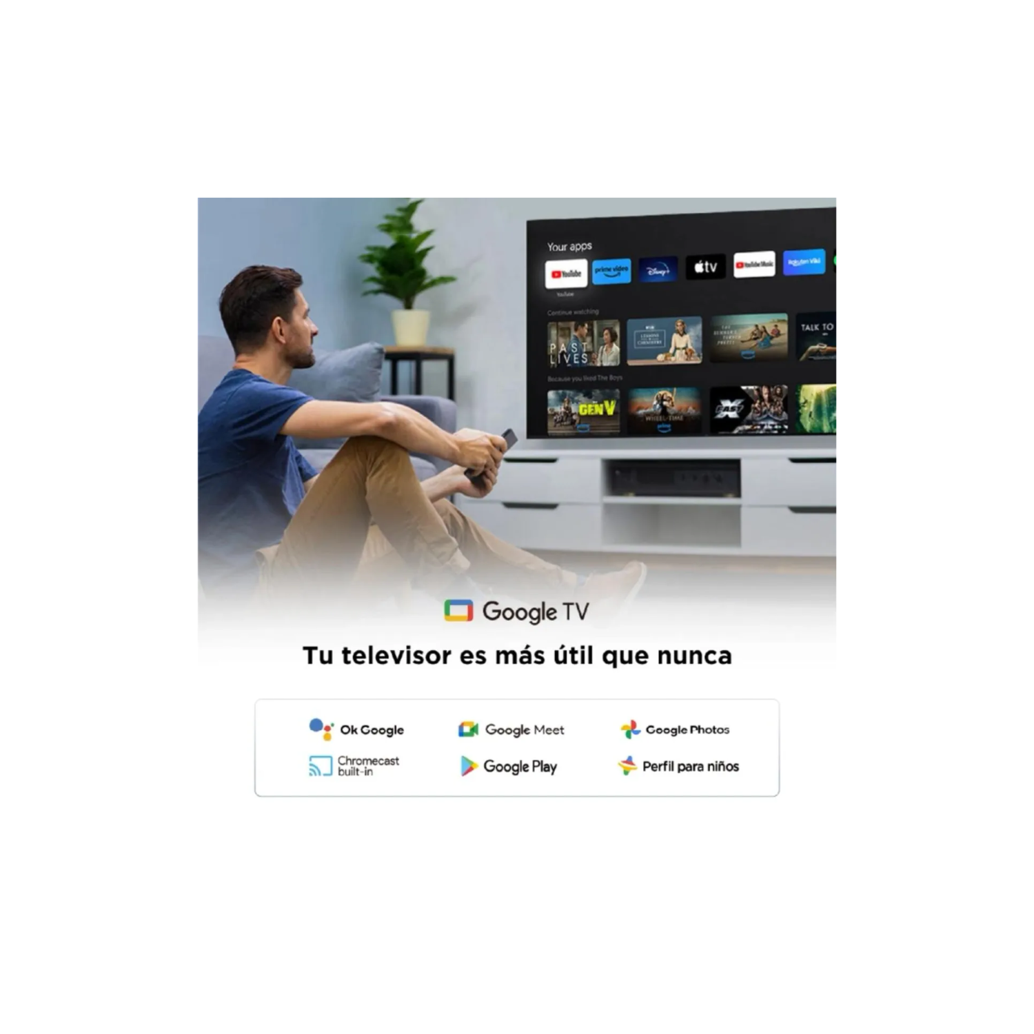 TELEVISOR TCL 55” 4K HDR GOOGLE TV SMART TV 55V6C + RACK - 4
