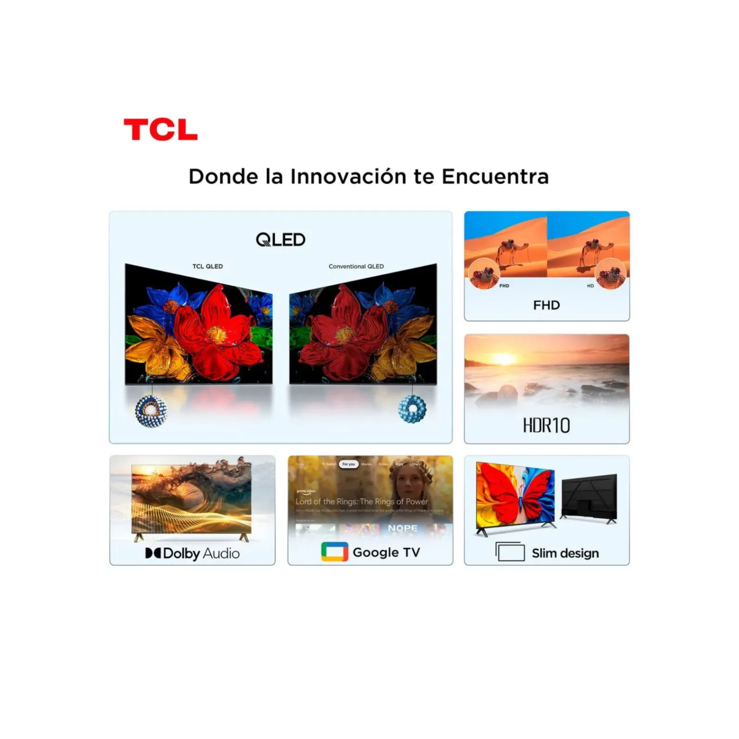 TELEVISOR TCL QLED 32 FHD GOOGLE TV 32S5K + ANTENA DIGITAL - 5