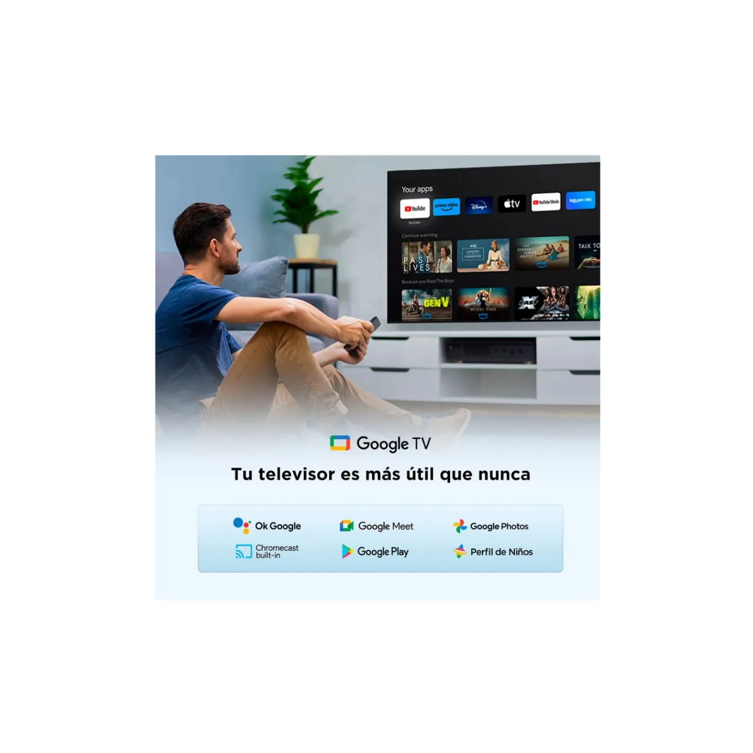 TELEVISOR TCL QLED 32 FHD GOOGLE TV 32S5K + ANTENA DIGITAL - 6