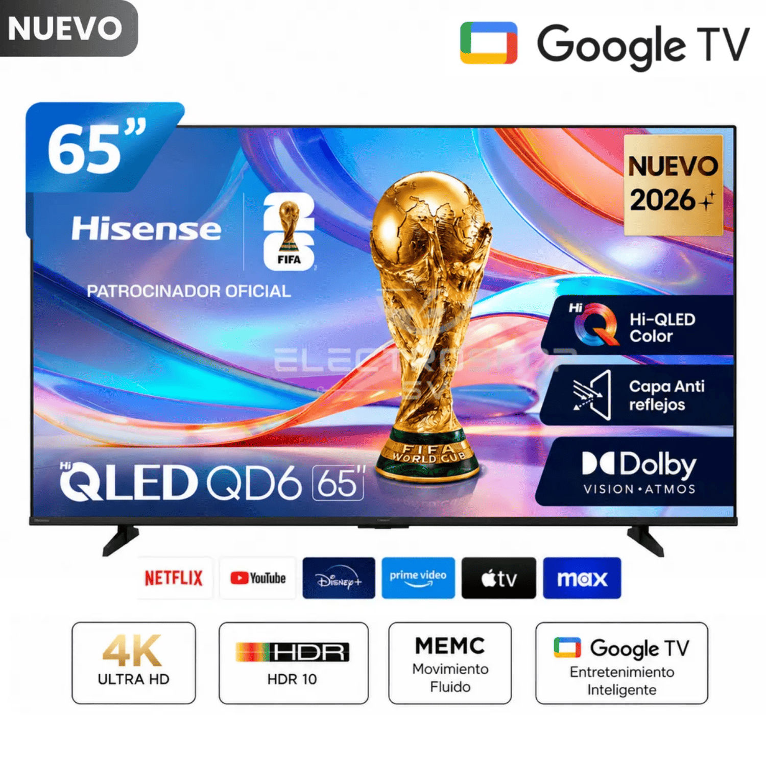 TELEVISOR HISENSE HI-QLE 65'' UHD 4K 65QD68SG GOOGLE TV 2026 - 1